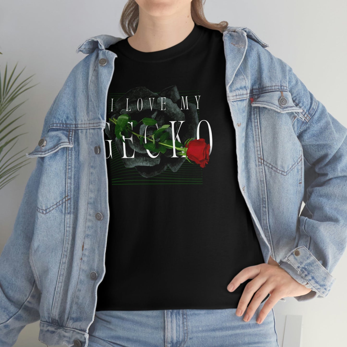 I Love My Gecko Rose Heavy Cotton T-Shirt
