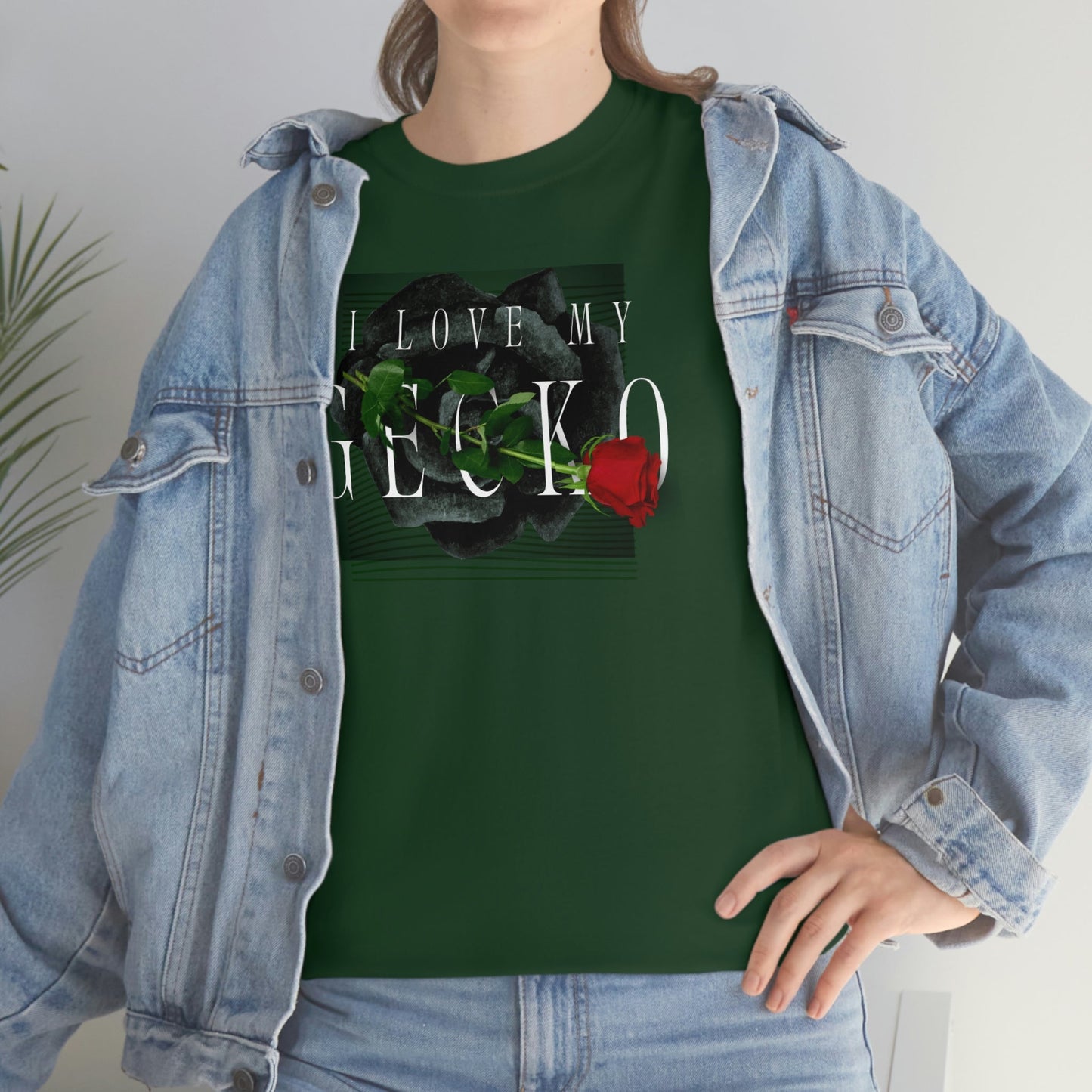 I Love My Gecko Rose Heavy Cotton T-Shirt