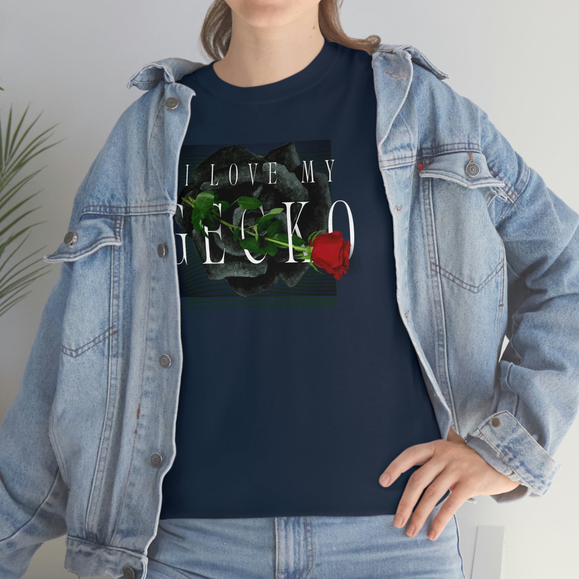 I Love My Gecko Rose Heavy Cotton T-Shirt