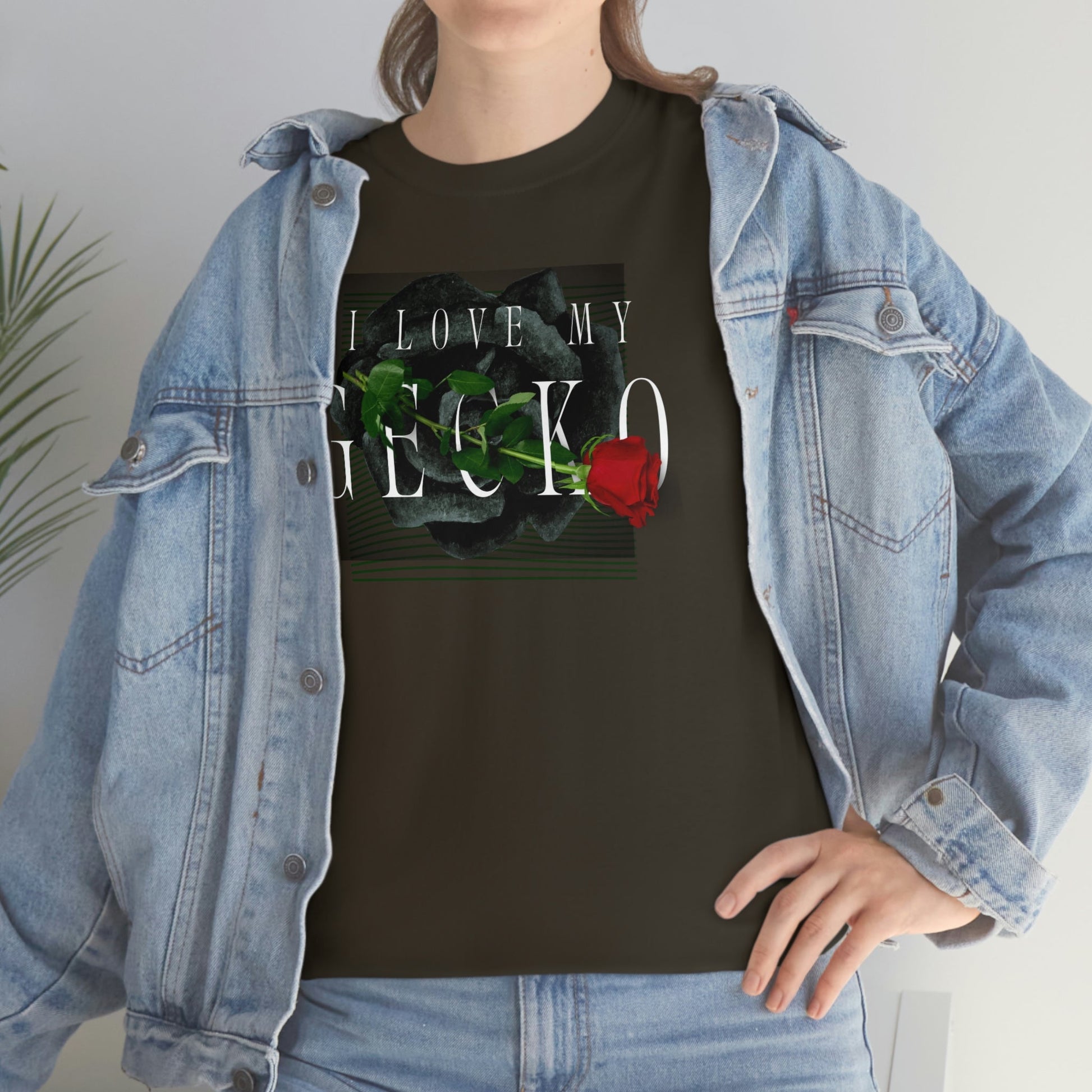 I Love My Gecko Rose Heavy Cotton T-Shirt