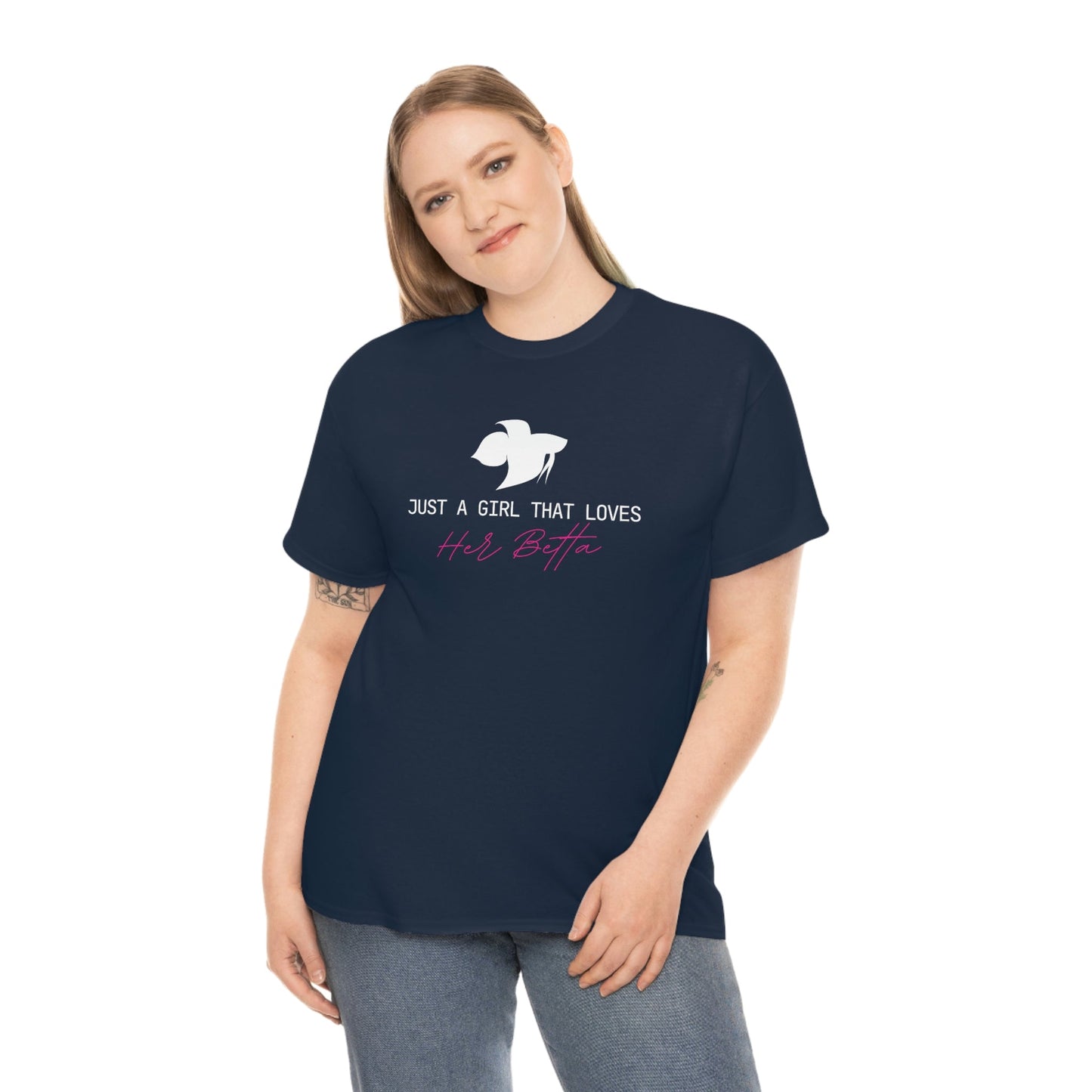 Just a Girl That Loves Her Betta Heavy Cotton T-Shirt
