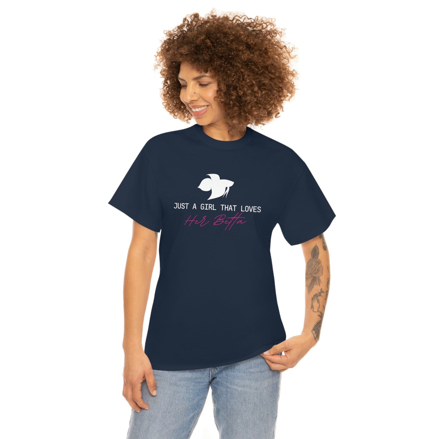 Just a Girl That Loves Her Betta Heavy Cotton T-Shirt