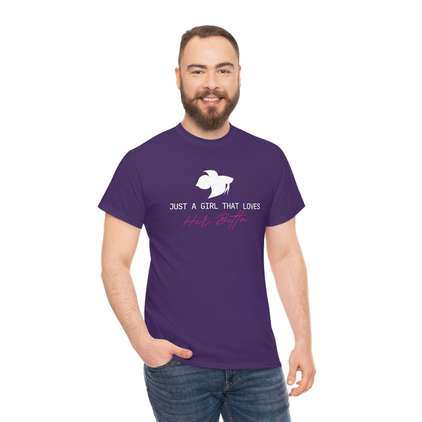 Just a Girl That Loves Her Betta Heavy Cotton T-Shirt