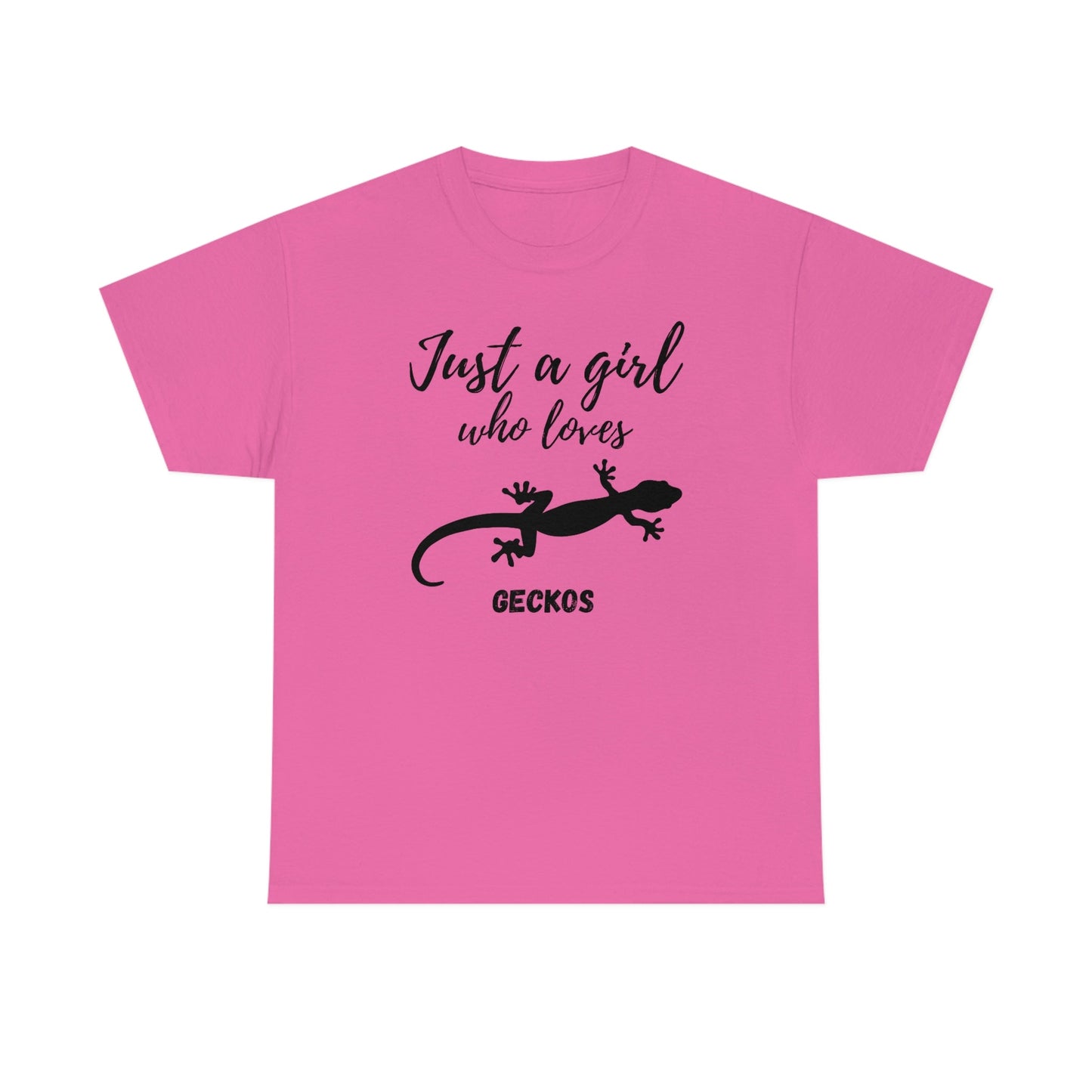 Just a Girl Who Loves Geckos Heavy Cotton Tee, gecko gift gecko shirt, gecko t-shirt, pet gecko, gecko owner, gecko product, gecko lover,