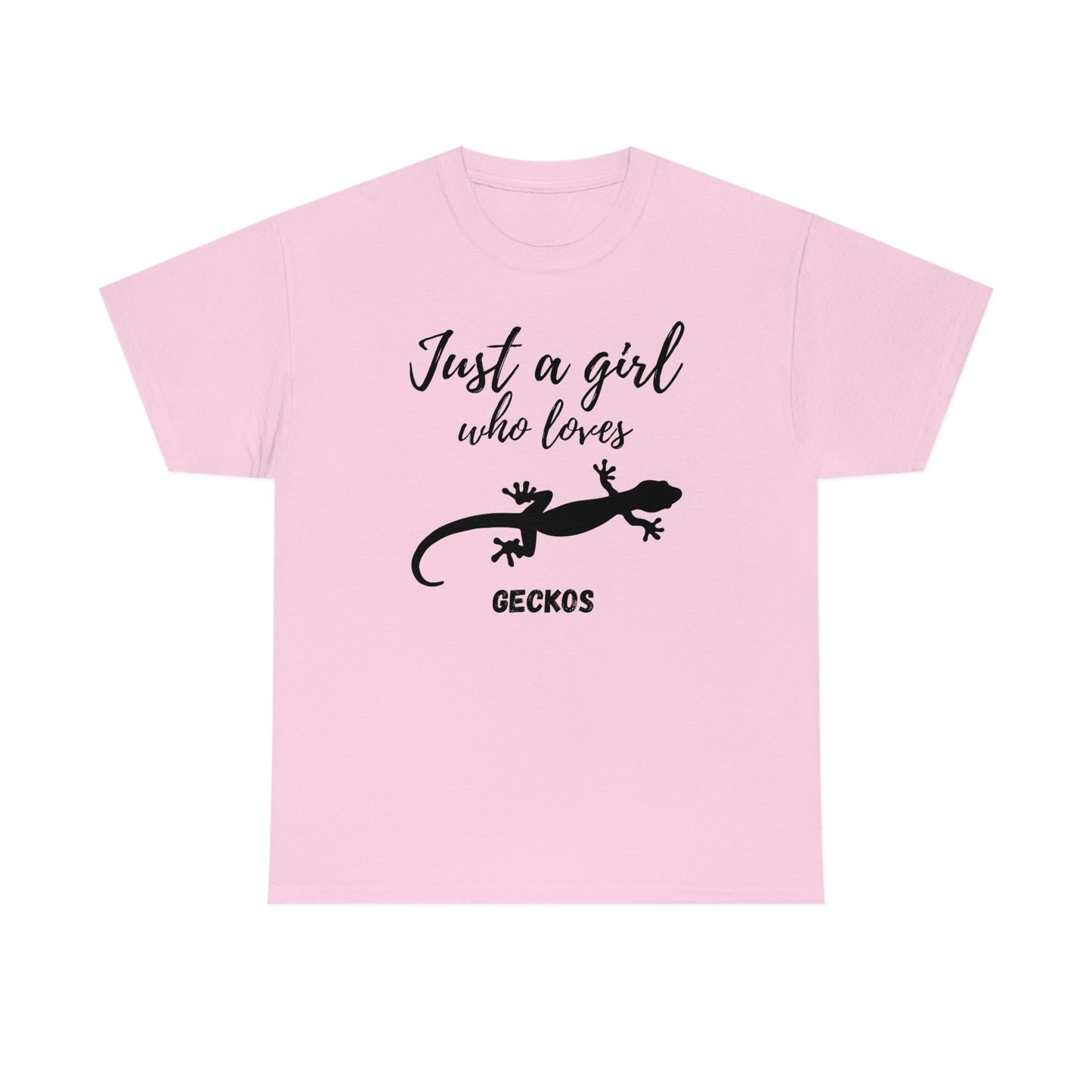 Just a Girl Who Loves Geckos Heavy Cotton Tee, gecko gift gecko shirt, gecko t-shirt, pet gecko, gecko owner, gecko product, gecko lover,