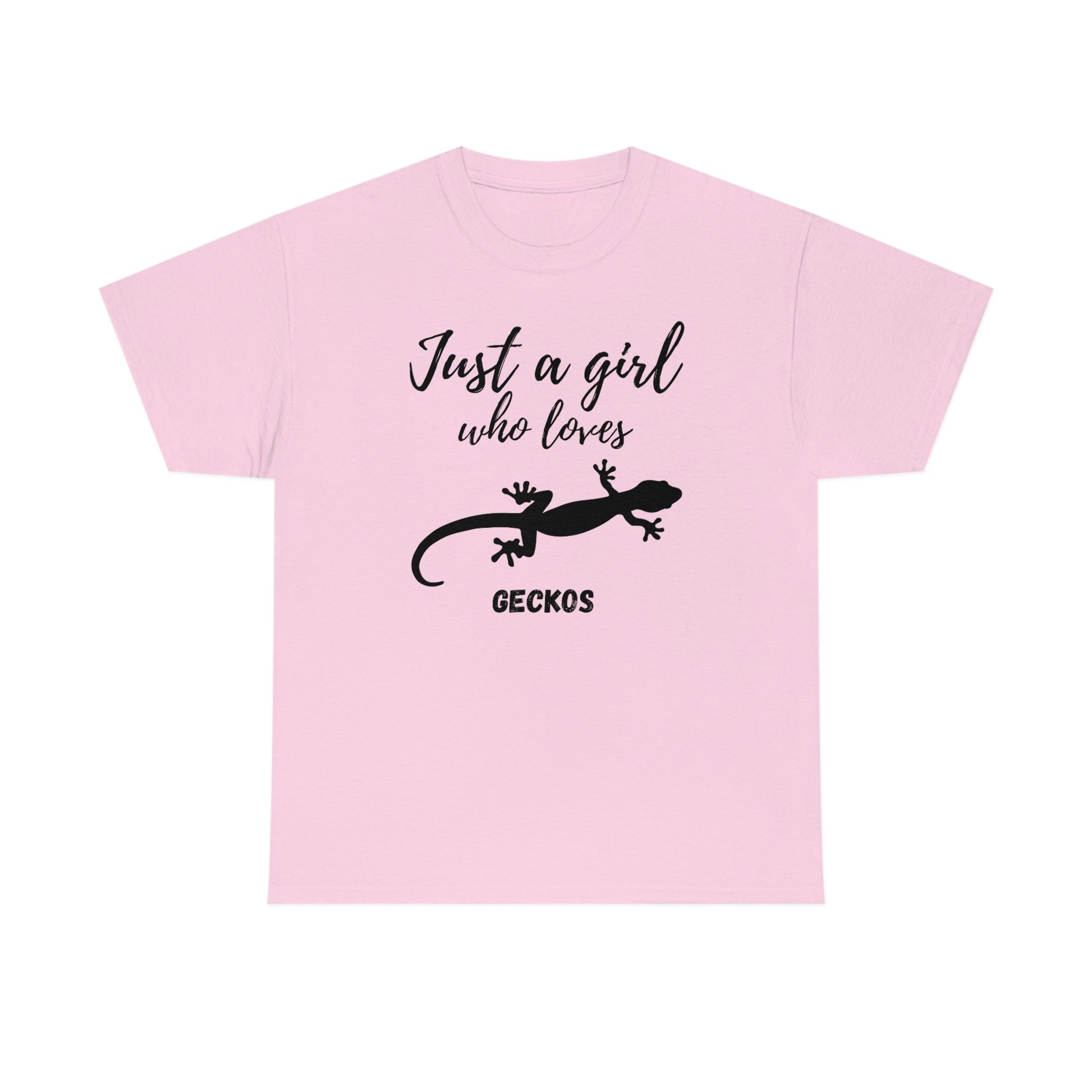Just a Girl Who Loves Geckos Heavy Cotton Tee, gecko gift gecko shirt, gecko t-shirt, pet gecko, gecko owner, gecko product, gecko lover,