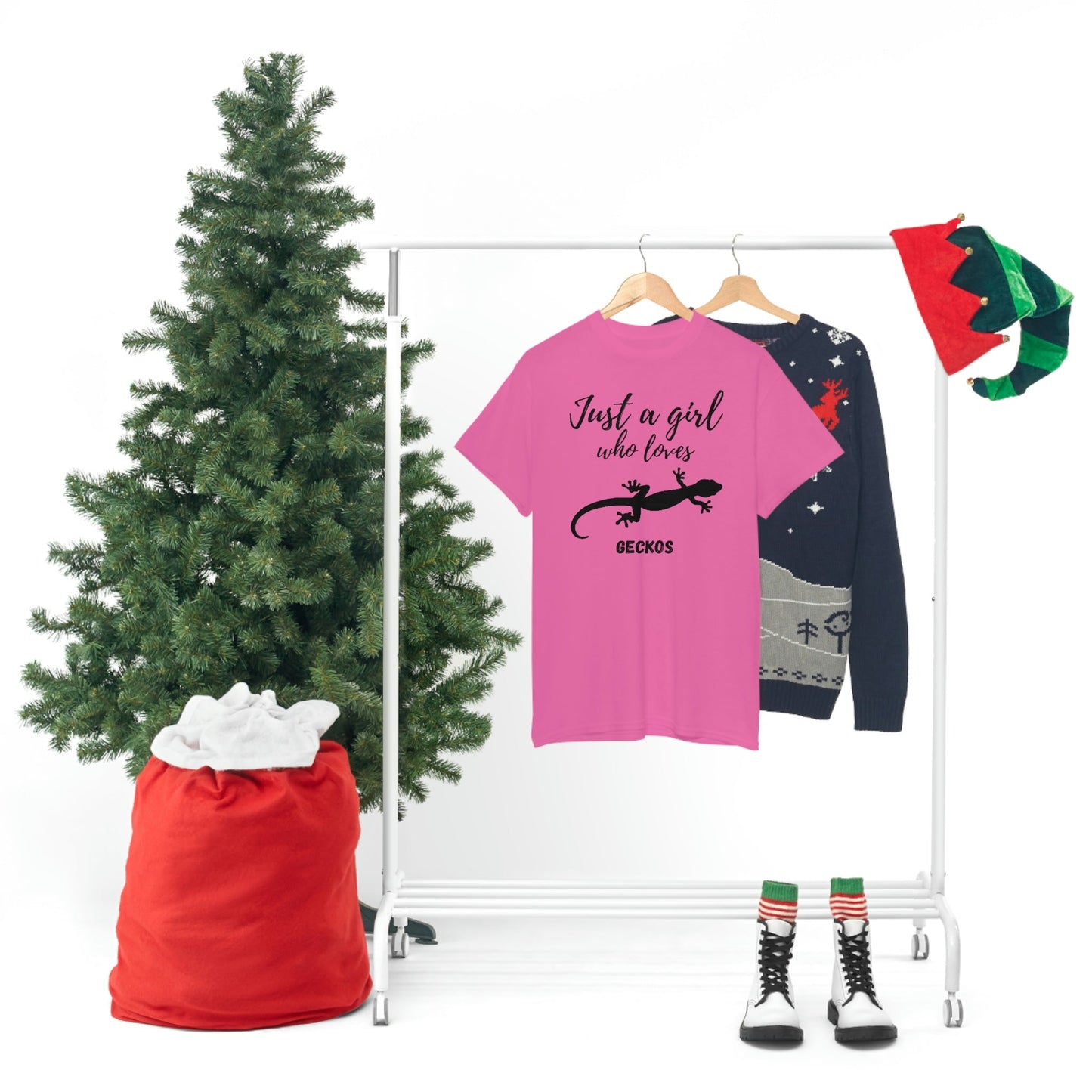 Just a Girl Who Loves Geckos Heavy Cotton Tee, gecko gift gecko shirt, gecko t-shirt, pet gecko, gecko owner, gecko product, gecko lover,