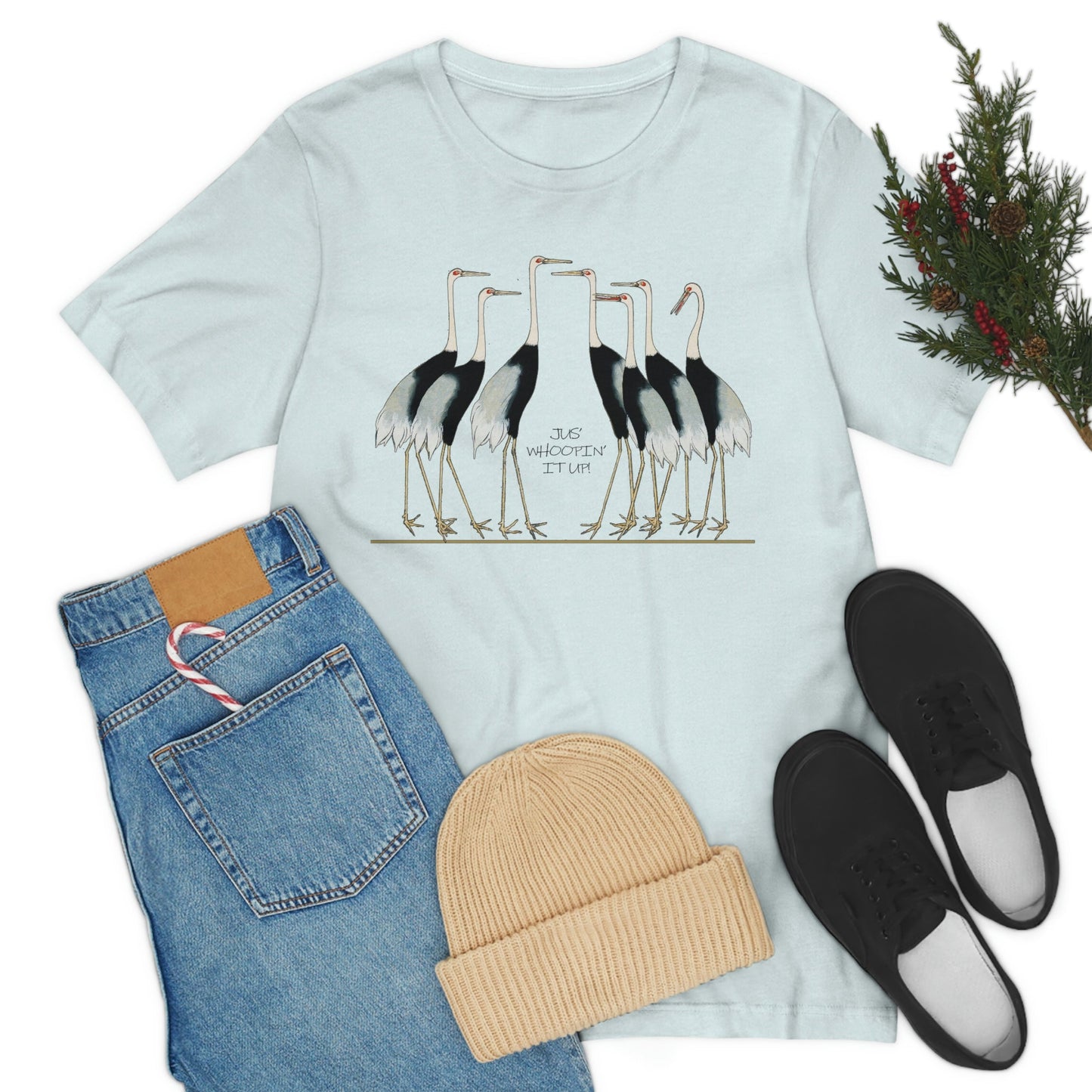 Just Whopping It Up - Whooping Crane - Jersey Short Sleeve Tee