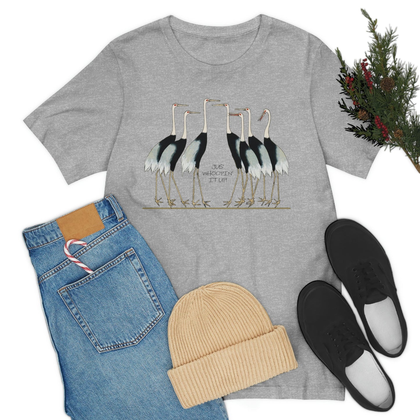 Just Whopping It Up - Whooping Crane - Jersey Short Sleeve Tee
