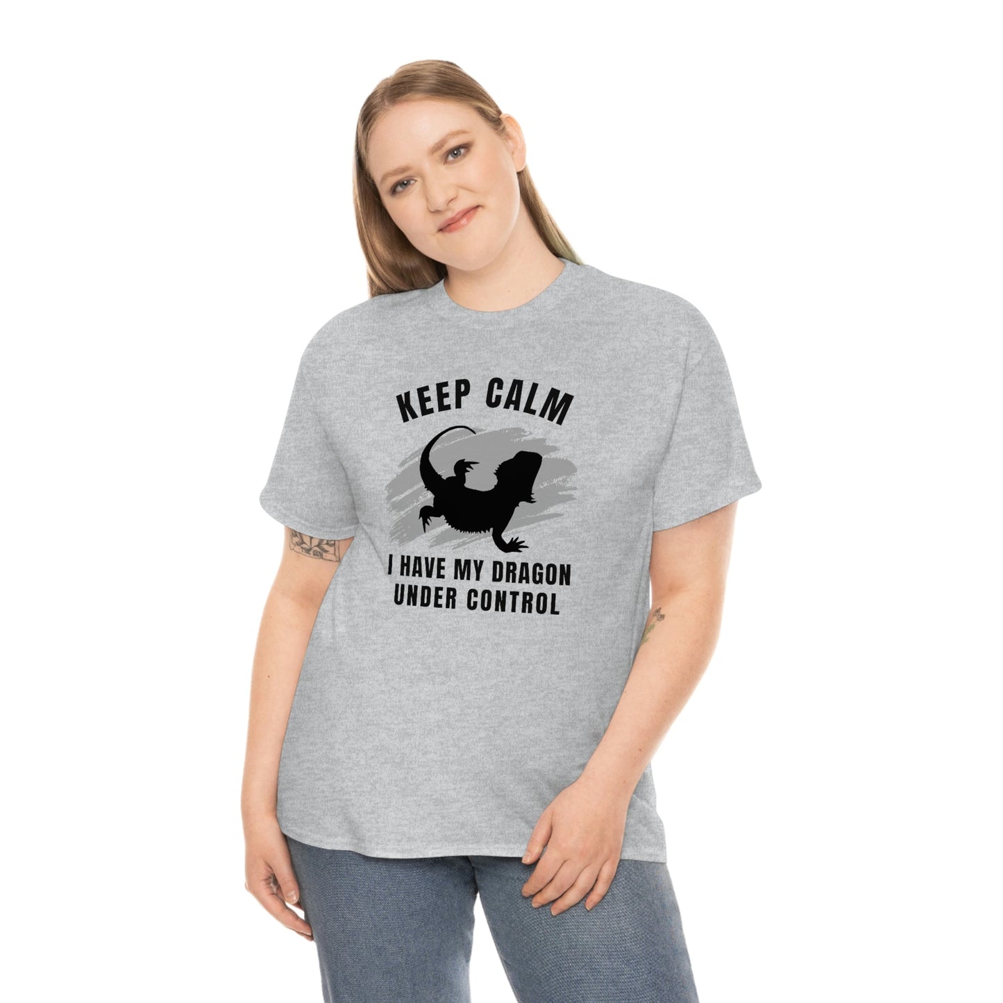 Keep Calm I have My Dragon Under Control Heavy Cotton T-Shirt