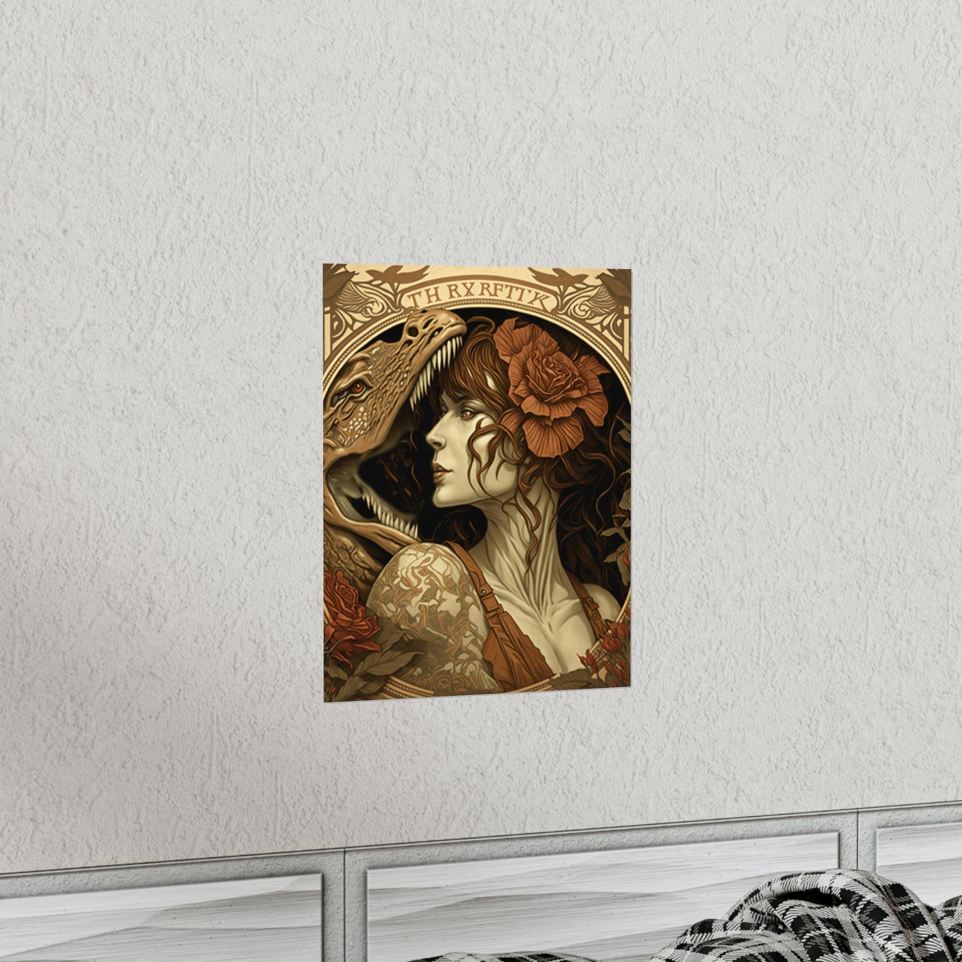 Lady and the T-Rex Premium Matte Vertical Posters