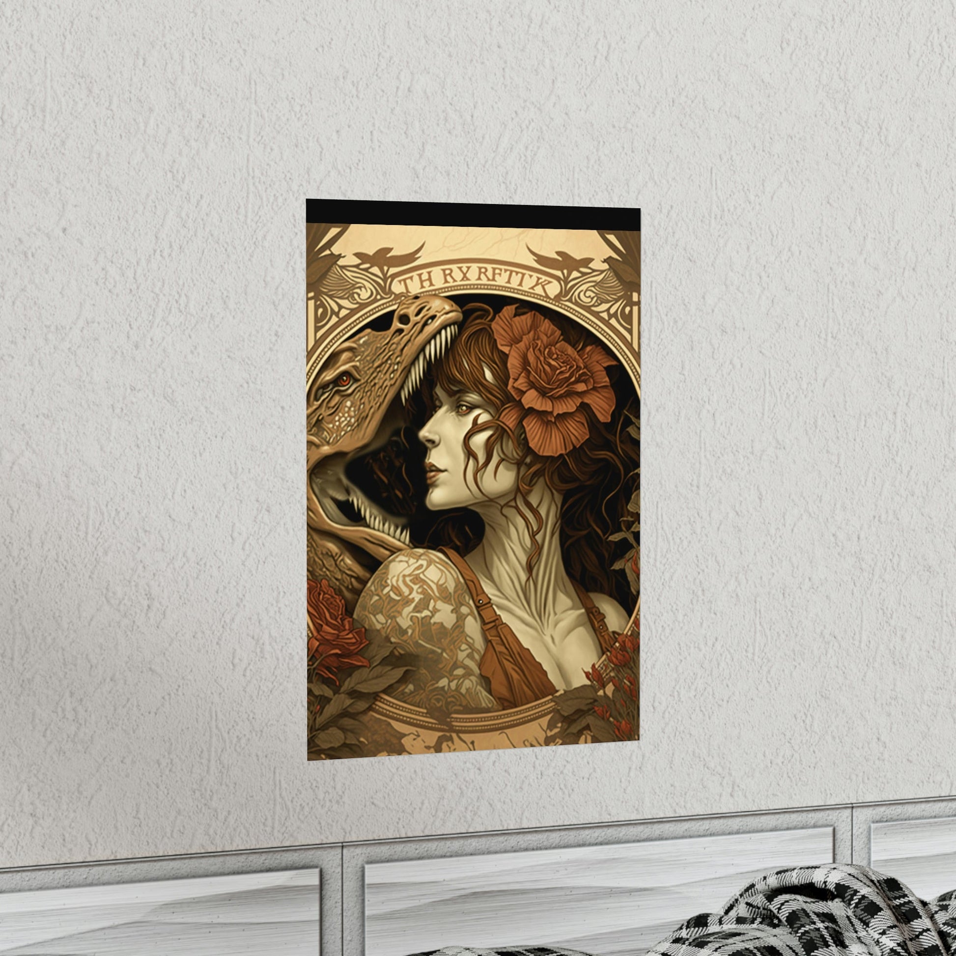 Lady and the T-Rex Premium Matte Vertical Posters