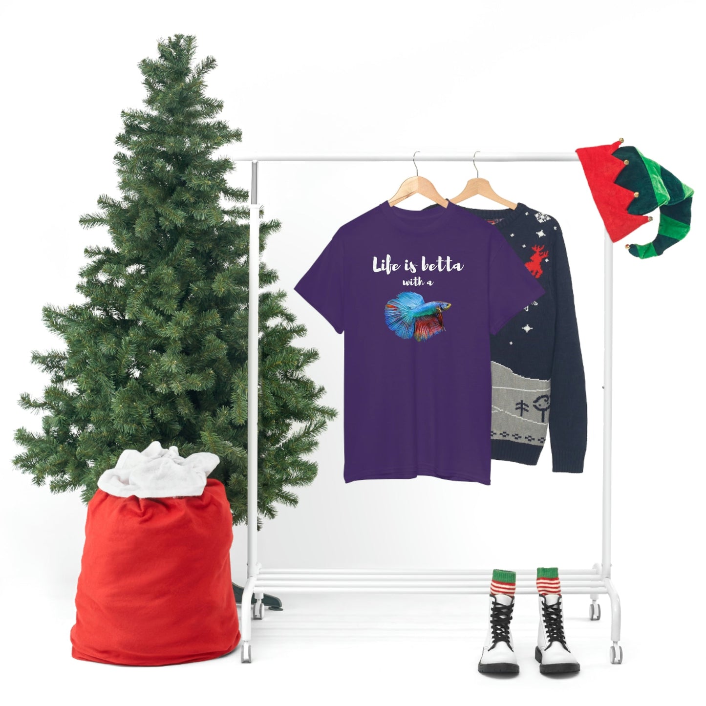 Life is Betta with a Betta Heavy Cotton T-Shirt