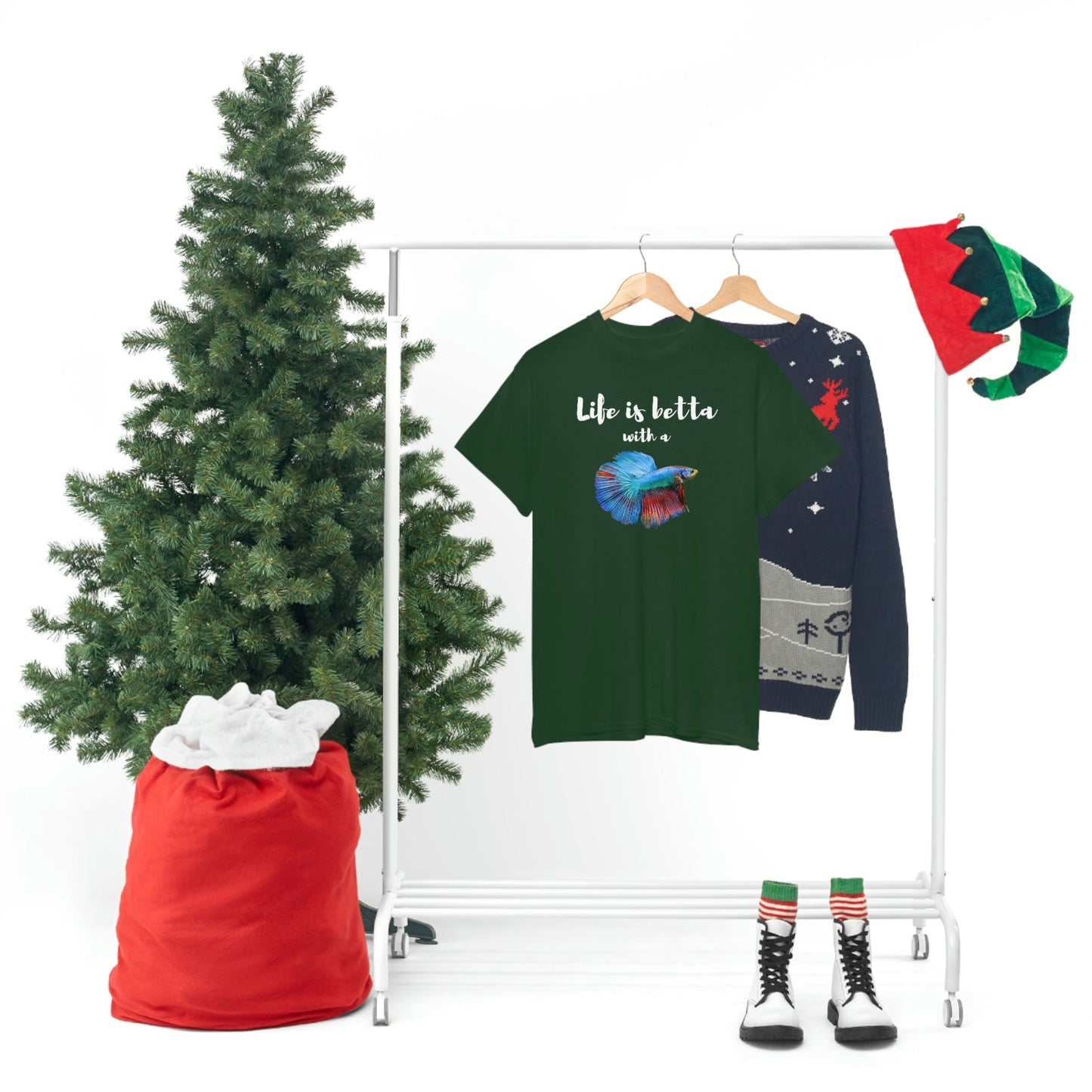 Life is Betta with a Betta Heavy Cotton T-Shirt