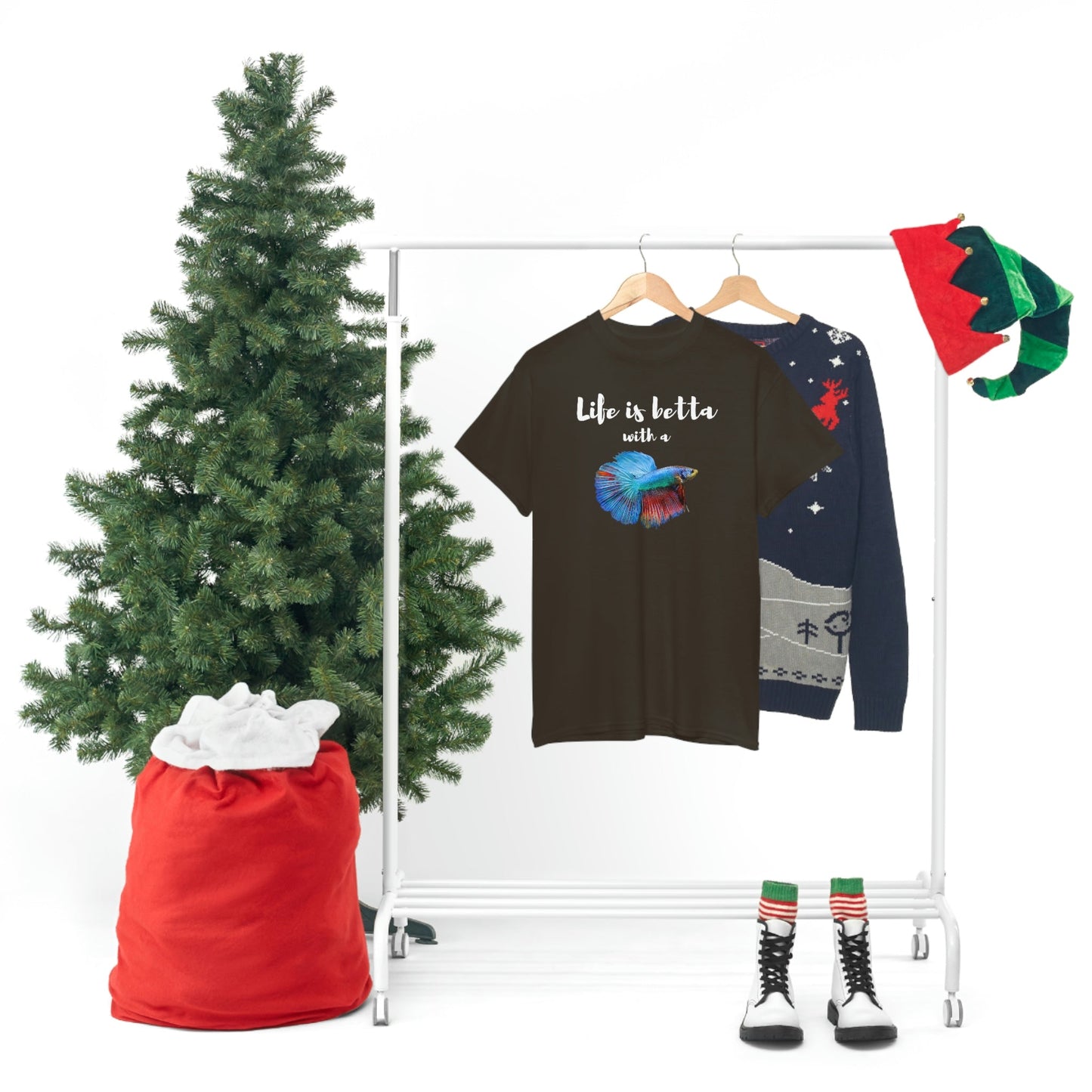 Life is Betta with a Betta Heavy Cotton T-Shirt