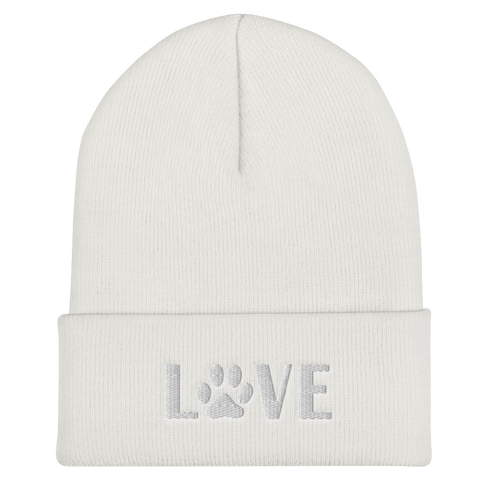 Love Cat Cuffed Beanie | Perfect gift for the cat lover in your family!| Multiple Hat Colors Available
