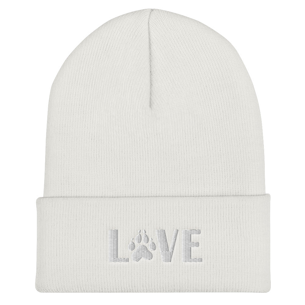 Love Dog Cuffed Beanie | Perfect gift for the dog lover in your family!| Multiple Hat Colors Available