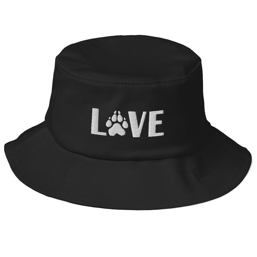 Love Dog Old School Bucket Hat | Perfect gift for the dog lover in your family!| Multiple Hat Colors Available