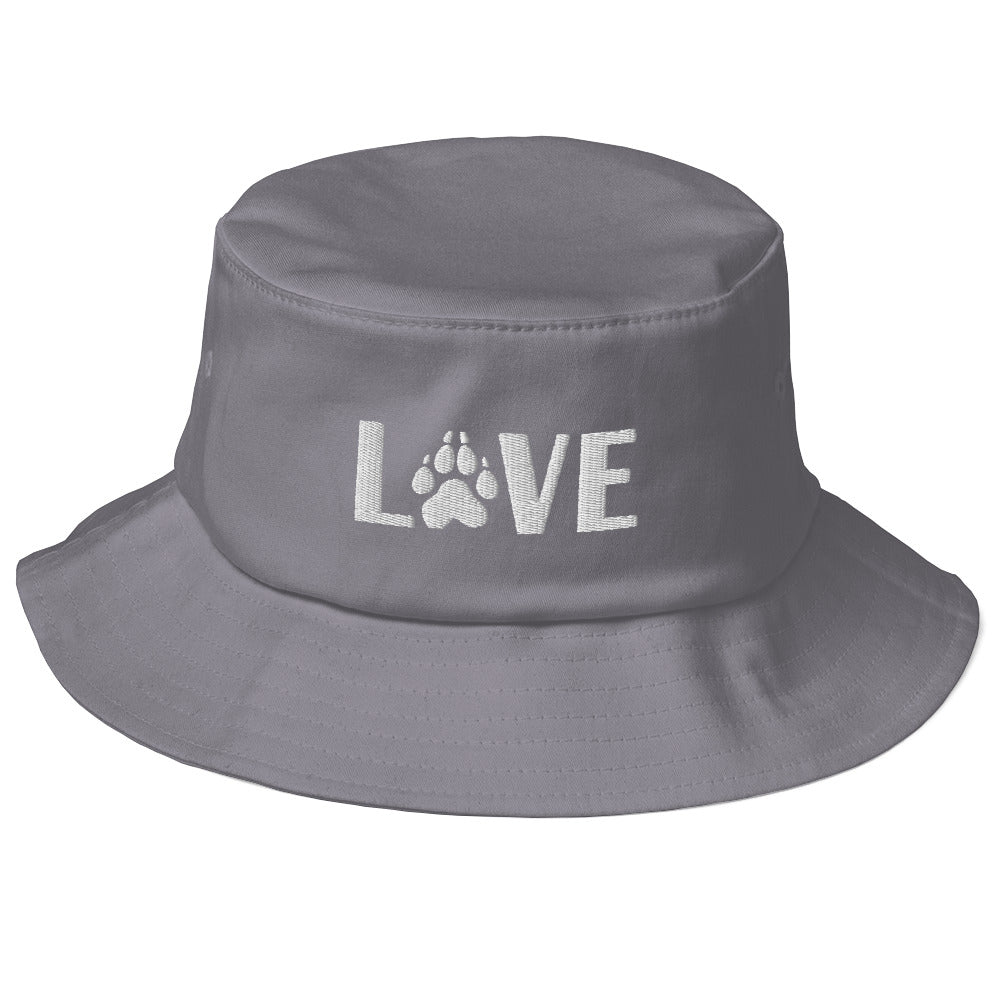 Love Dog Old School Bucket Hat | Perfect gift for the dog lover in your family!| Multiple Hat Colors Available