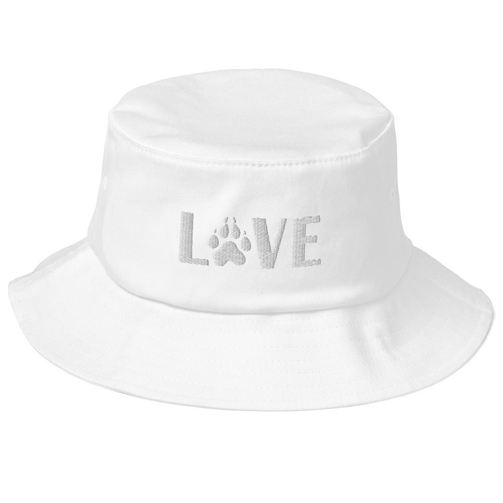 Love Dog Old School Bucket Hat | Perfect gift for the dog lover in your family!| Multiple Hat Colors Available