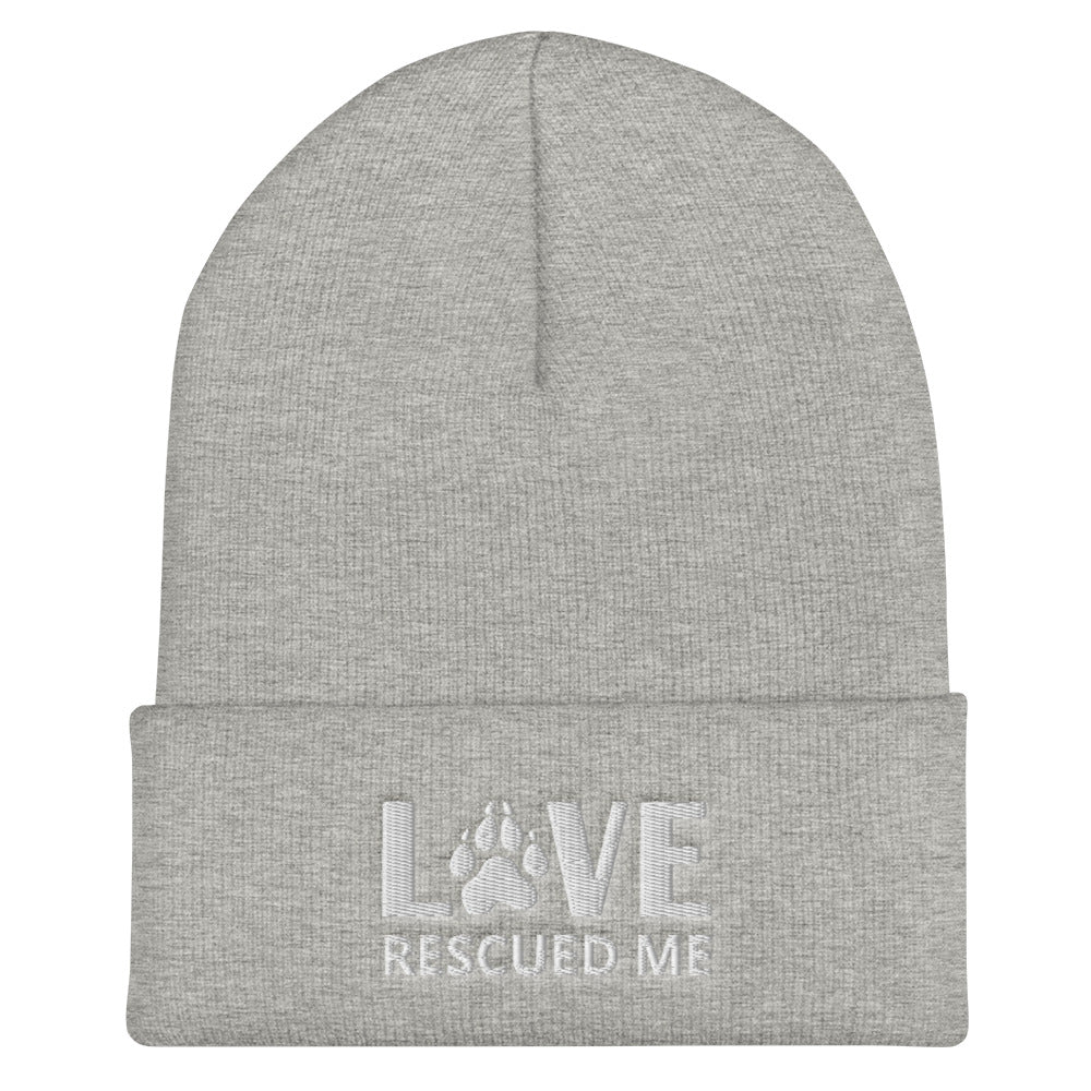 Love Dog Rescue Cuffed Beanie | Love Rescued Me | Perfect gift for the dog lover in your family!| Multiple Hat Colors Available