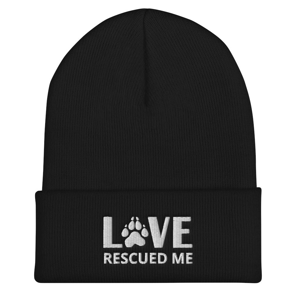 Love Dog Rescue Cuffed Beanie | Love Rescued Me | Perfect gift for the dog lover in your family!| Multiple Hat Colors Available