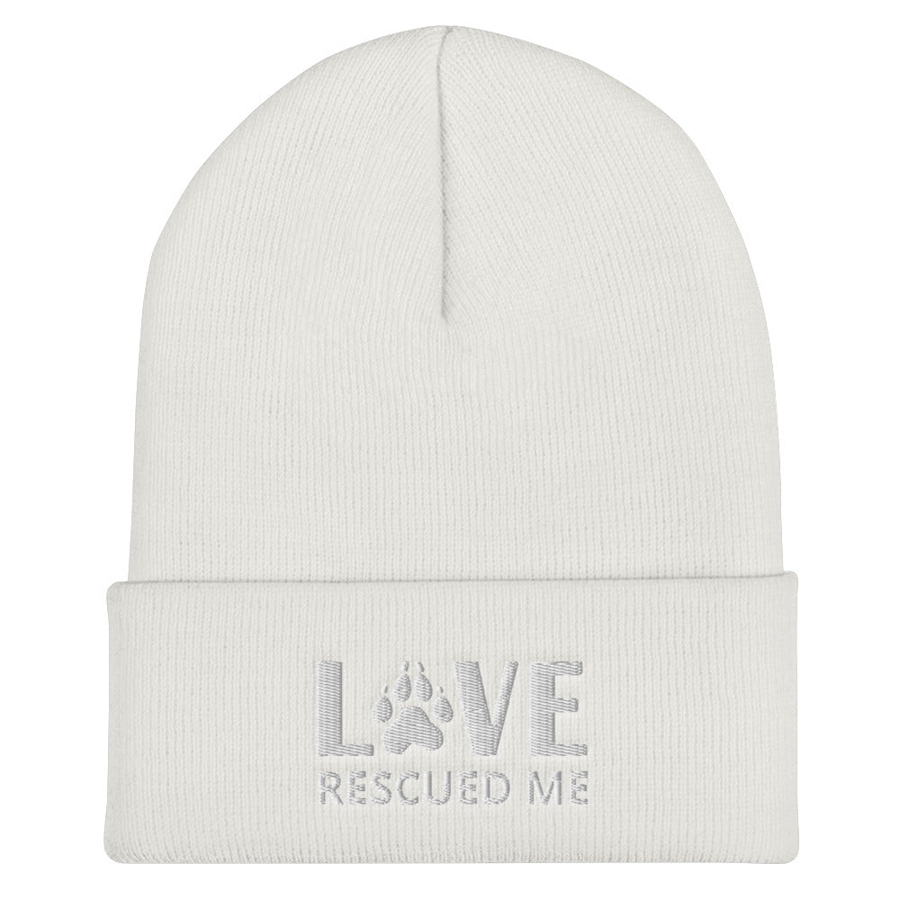 Love Dog Rescue Cuffed Beanie | Love Rescued Me | Perfect gift for the dog lover in your family!| Multiple Hat Colors Available