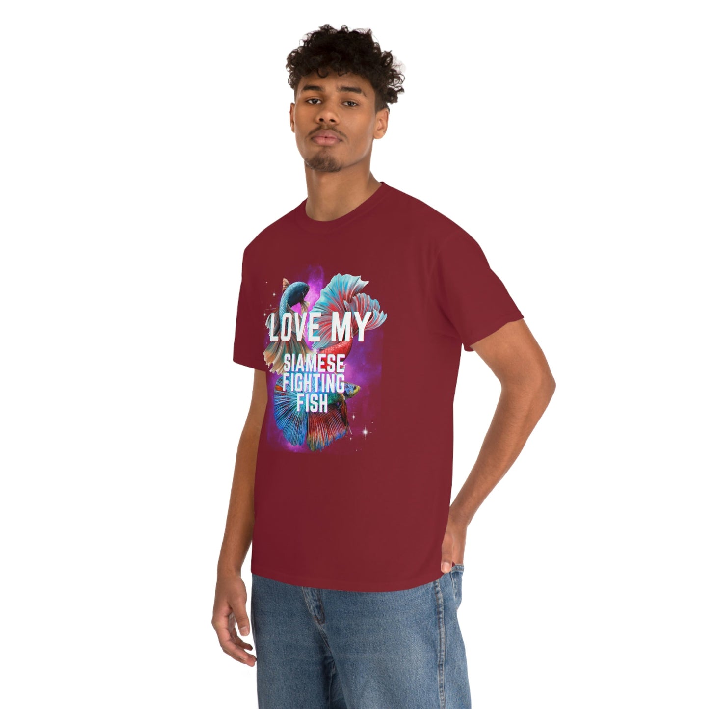 Love My Siamese Fighting Fish Heavy Cotton T-Shirt