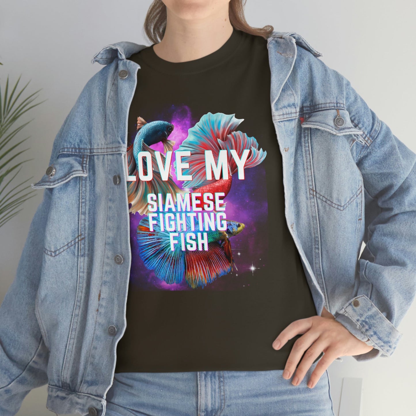 Love My Siamese Fighting Fish Heavy Cotton T-Shirt