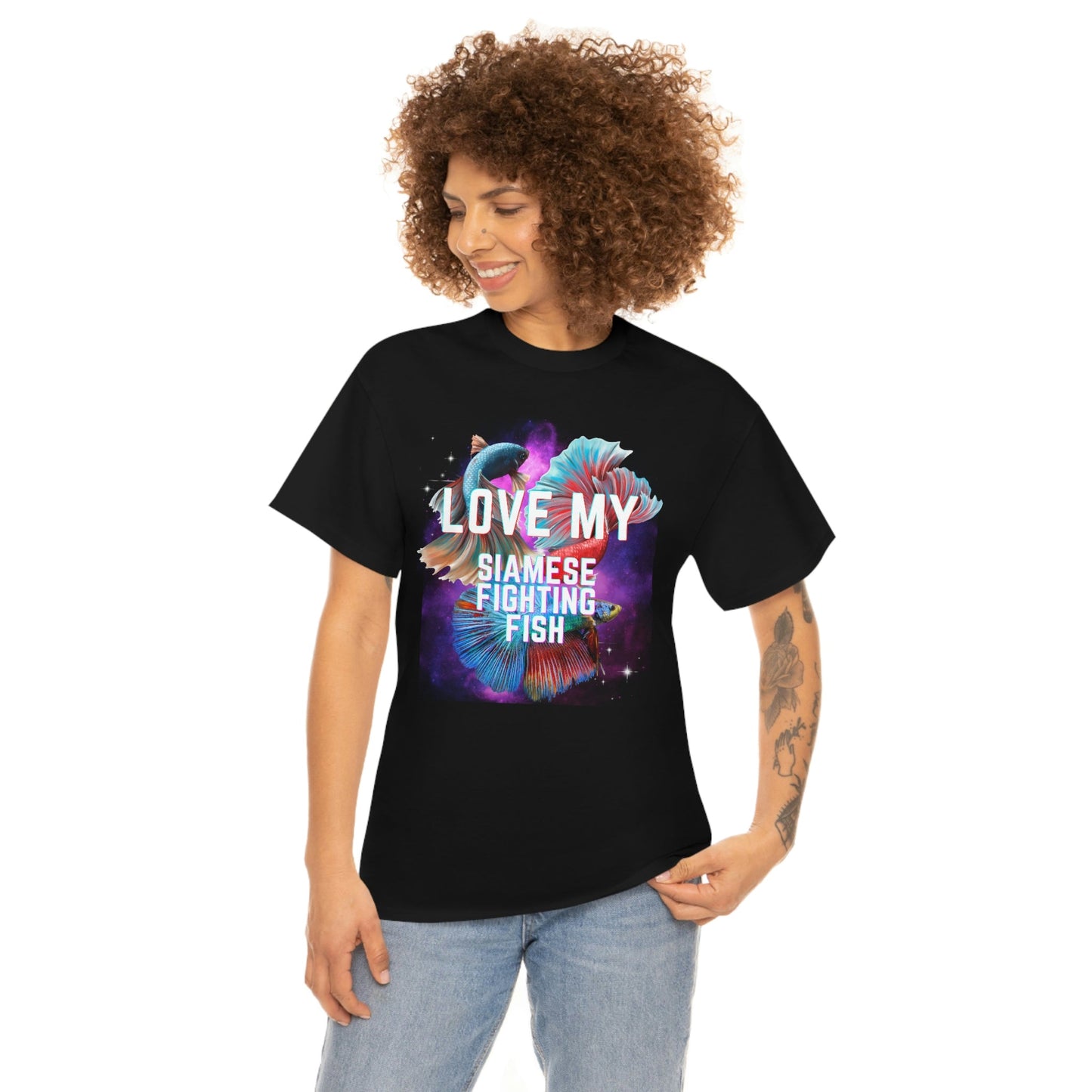 Love My Siamese Fighting Fish Heavy Cotton T-Shirt