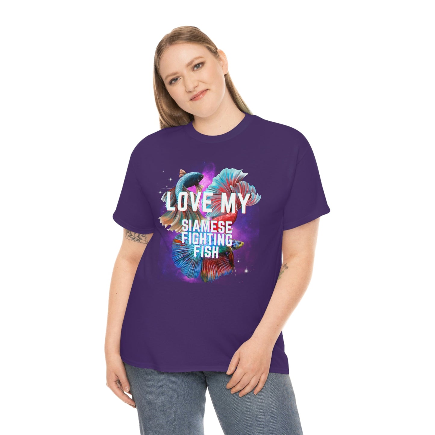 Love My Siamese Fighting Fish Heavy Cotton T-Shirt