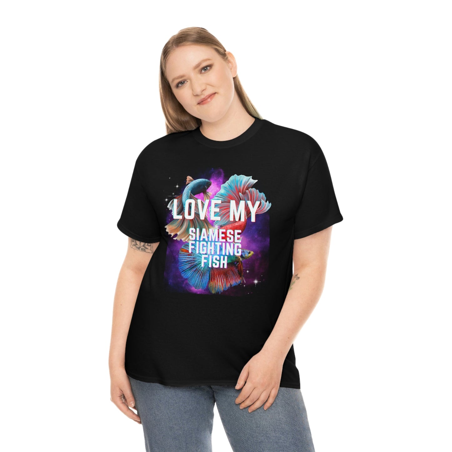 Love My Siamese Fighting Fish Heavy Cotton T-Shirt