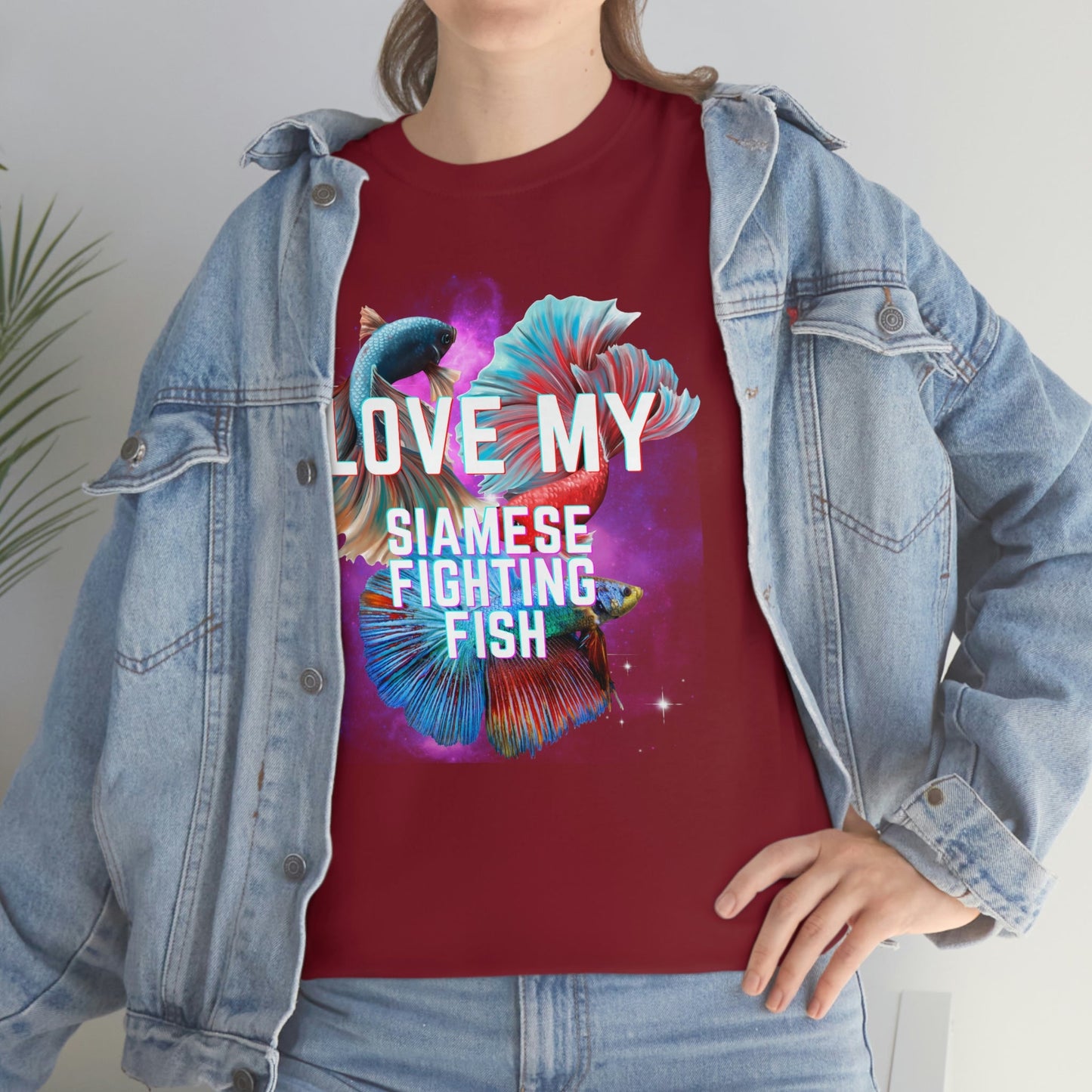 Love My Siamese Fighting Fish Heavy Cotton T-Shirt