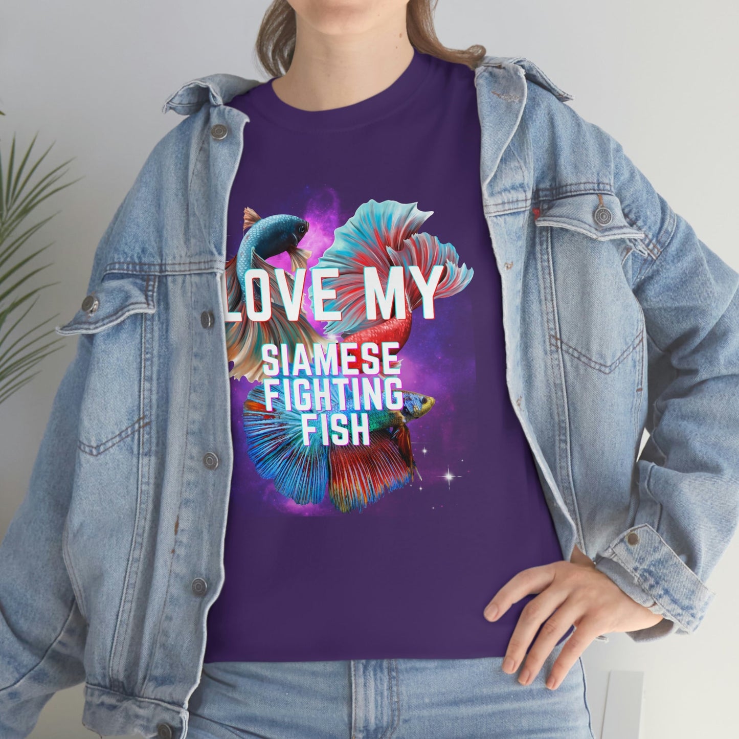 Love My Siamese Fighting Fish Heavy Cotton T-Shirt