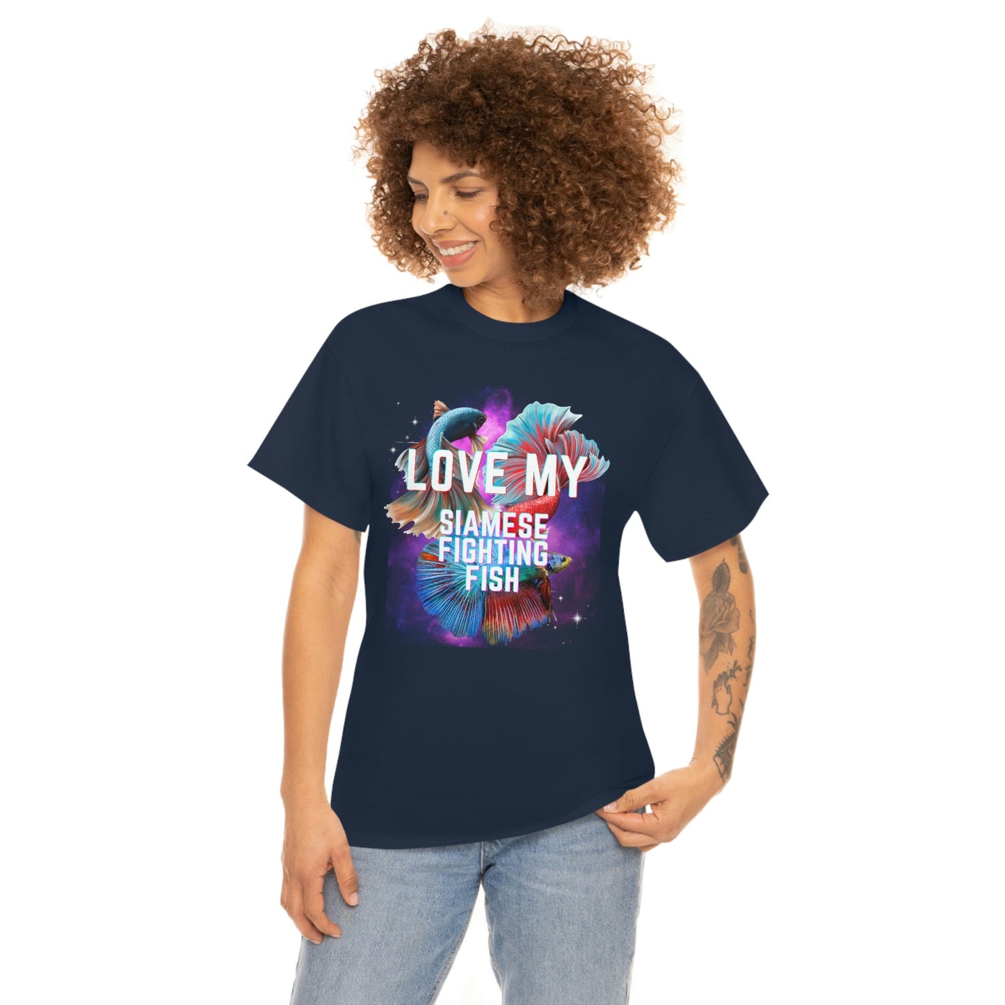 Love My Siamese Fighting Fish Heavy Cotton T-Shirt
