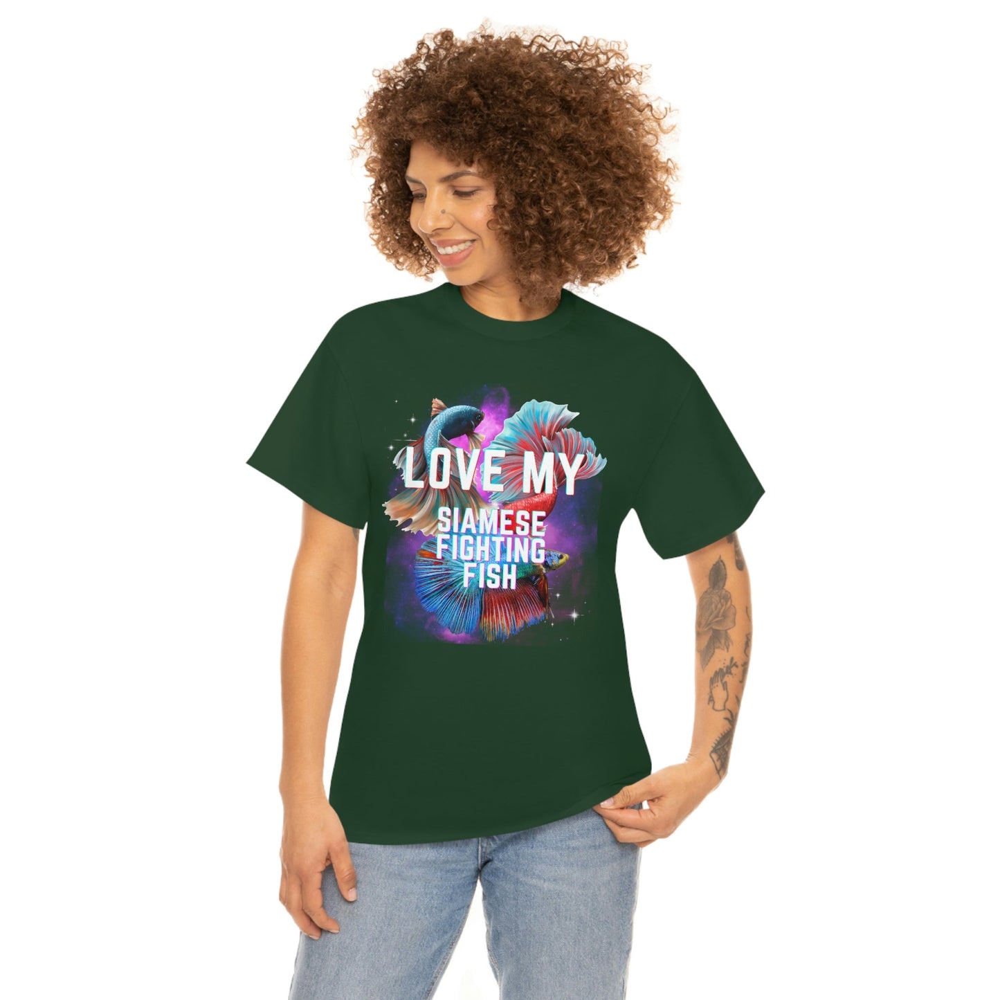Love My Siamese Fighting Fish Heavy Cotton T-Shirt