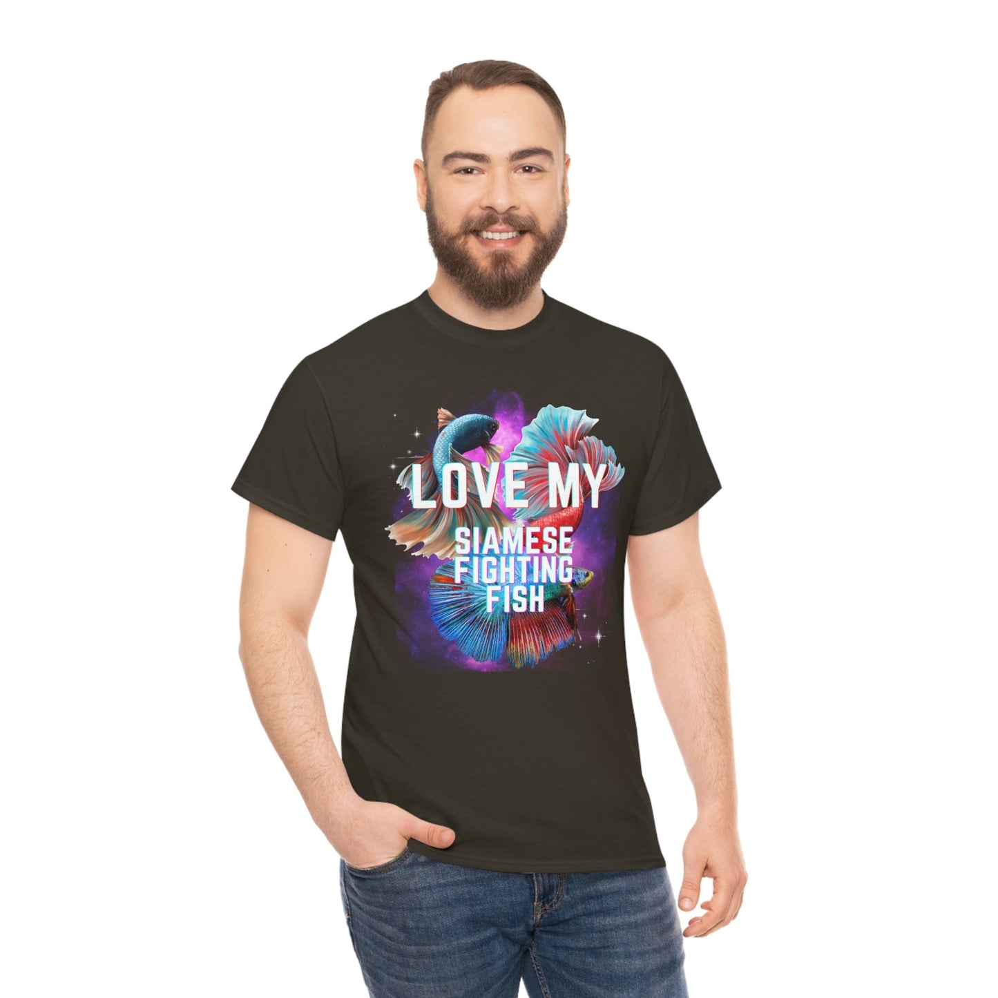 Love My Siamese Fighting Fish Heavy Cotton T-Shirt