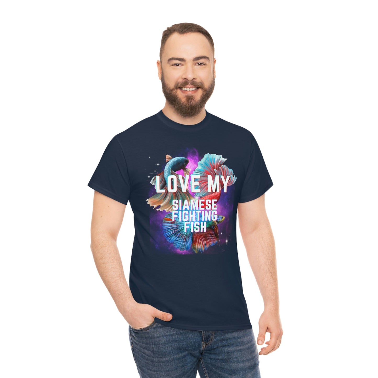 Love My Siamese Fighting Fish Heavy Cotton T-Shirt