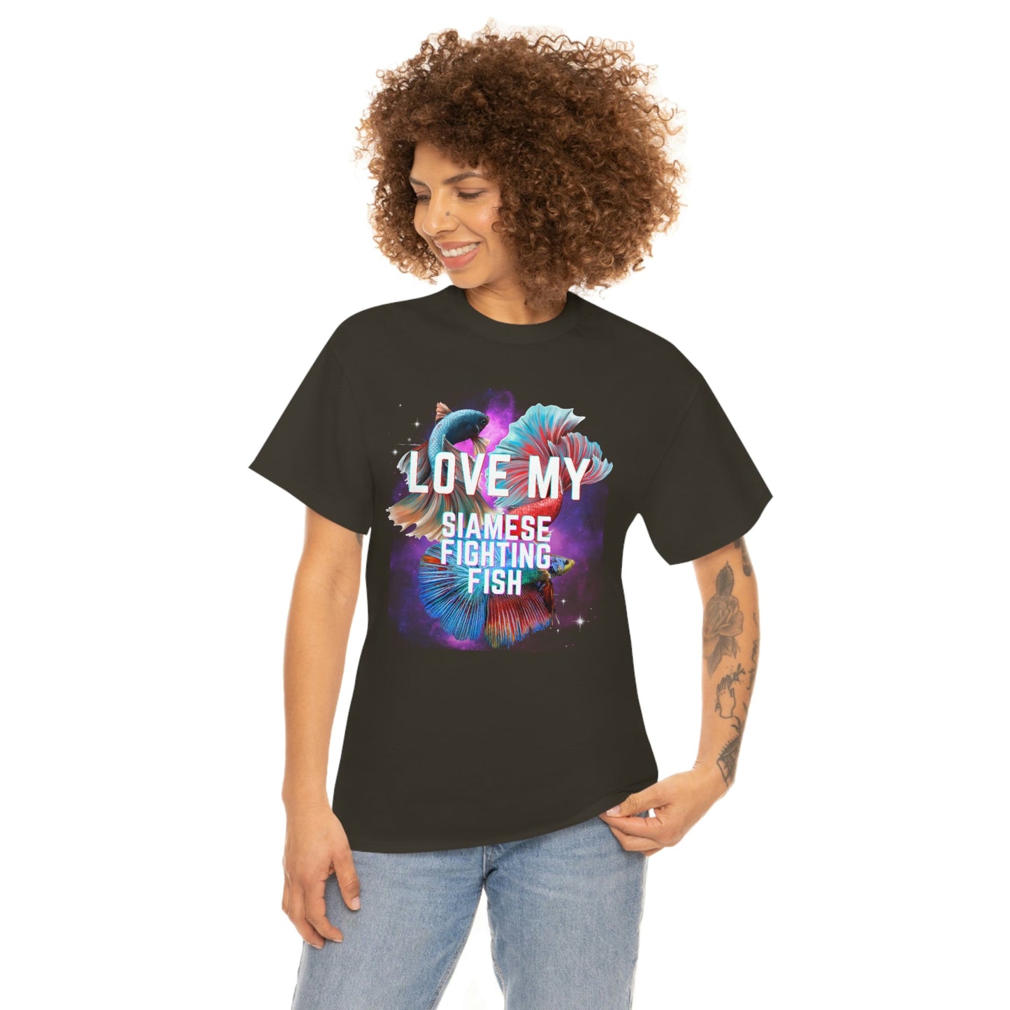 Love My Siamese Fighting Fish Heavy Cotton T-Shirt