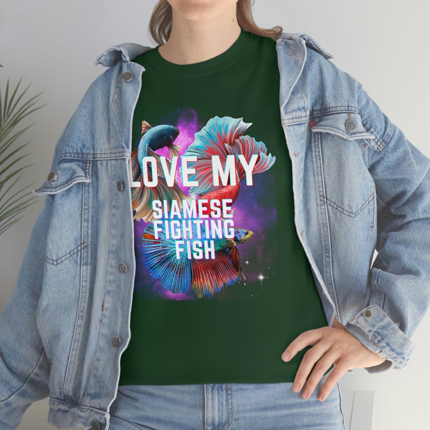 Love My Siamese Fighting Fish Heavy Cotton T-Shirt