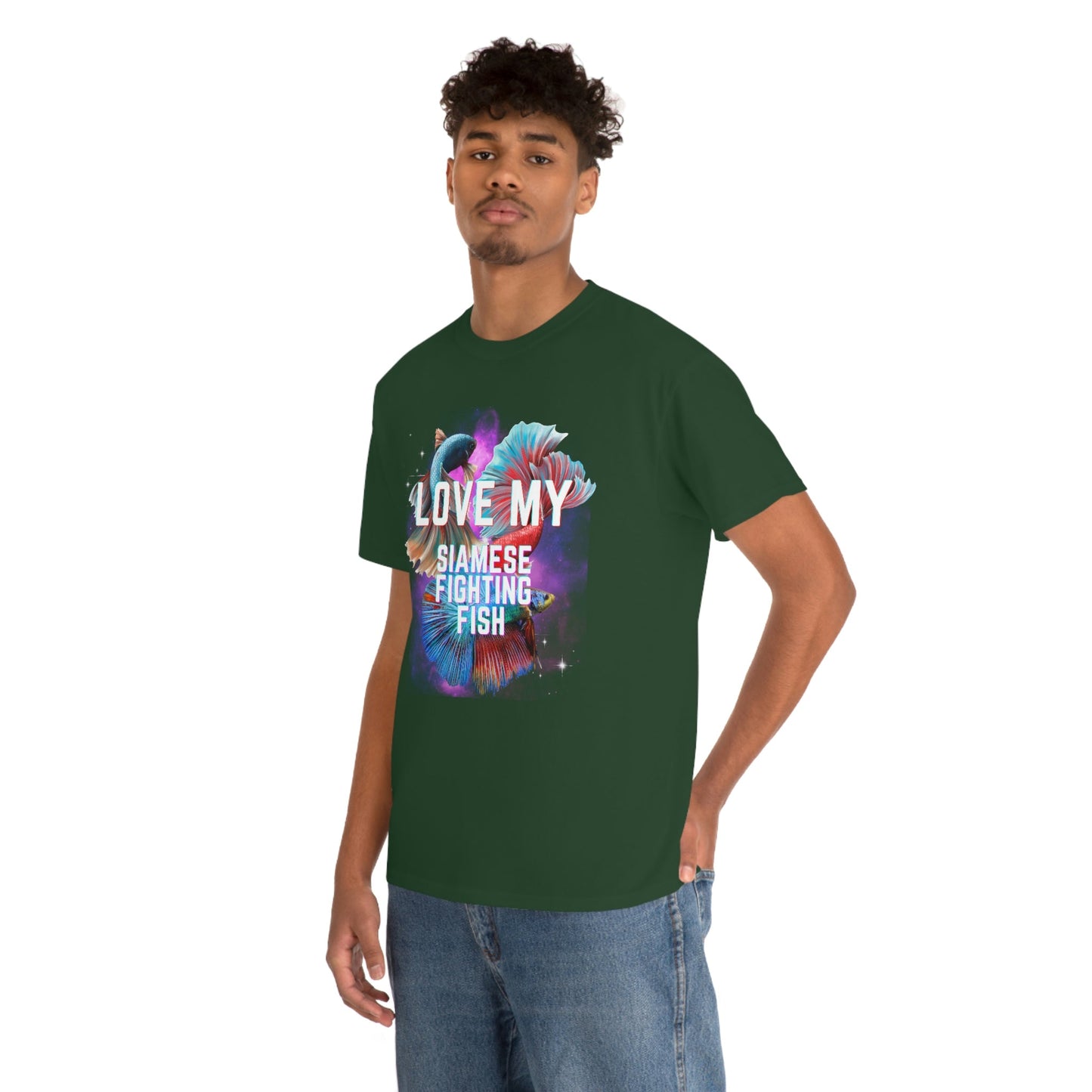 Love My Siamese Fighting Fish Heavy Cotton T-Shirt