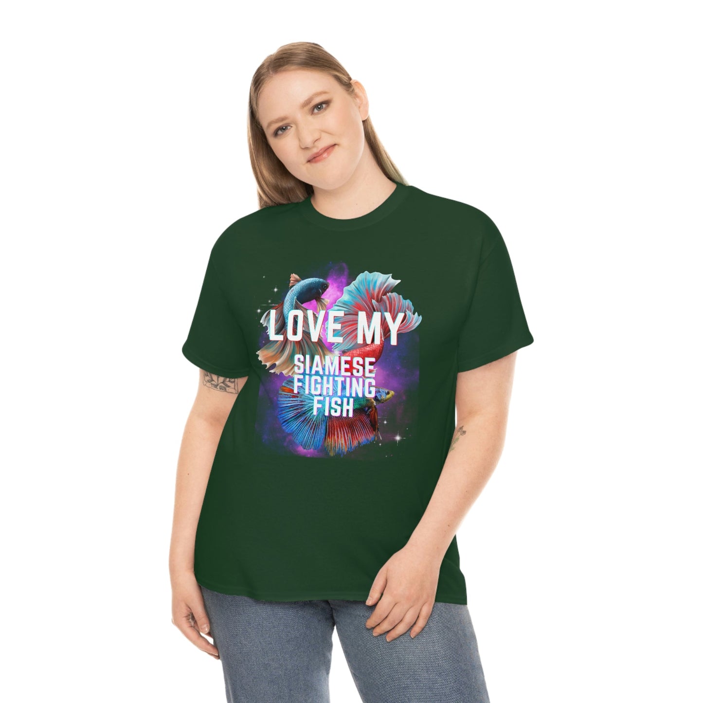 Love My Siamese Fighting Fish Heavy Cotton T-Shirt