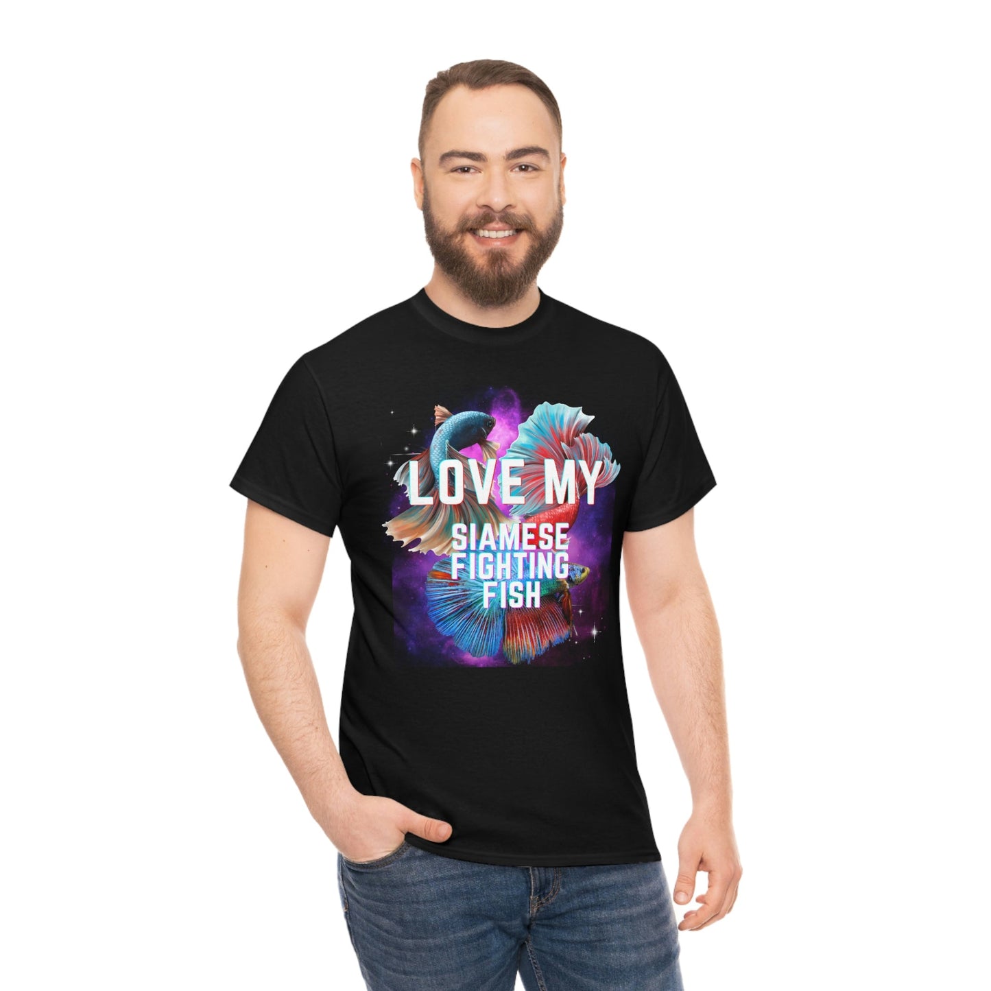 Love My Siamese Fighting Fish Heavy Cotton T-Shirt