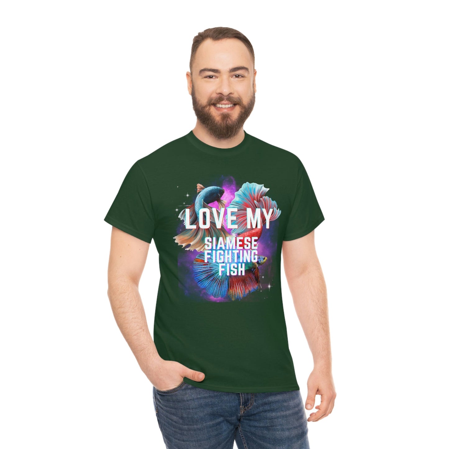 Love My Siamese Fighting Fish Heavy Cotton T-Shirt