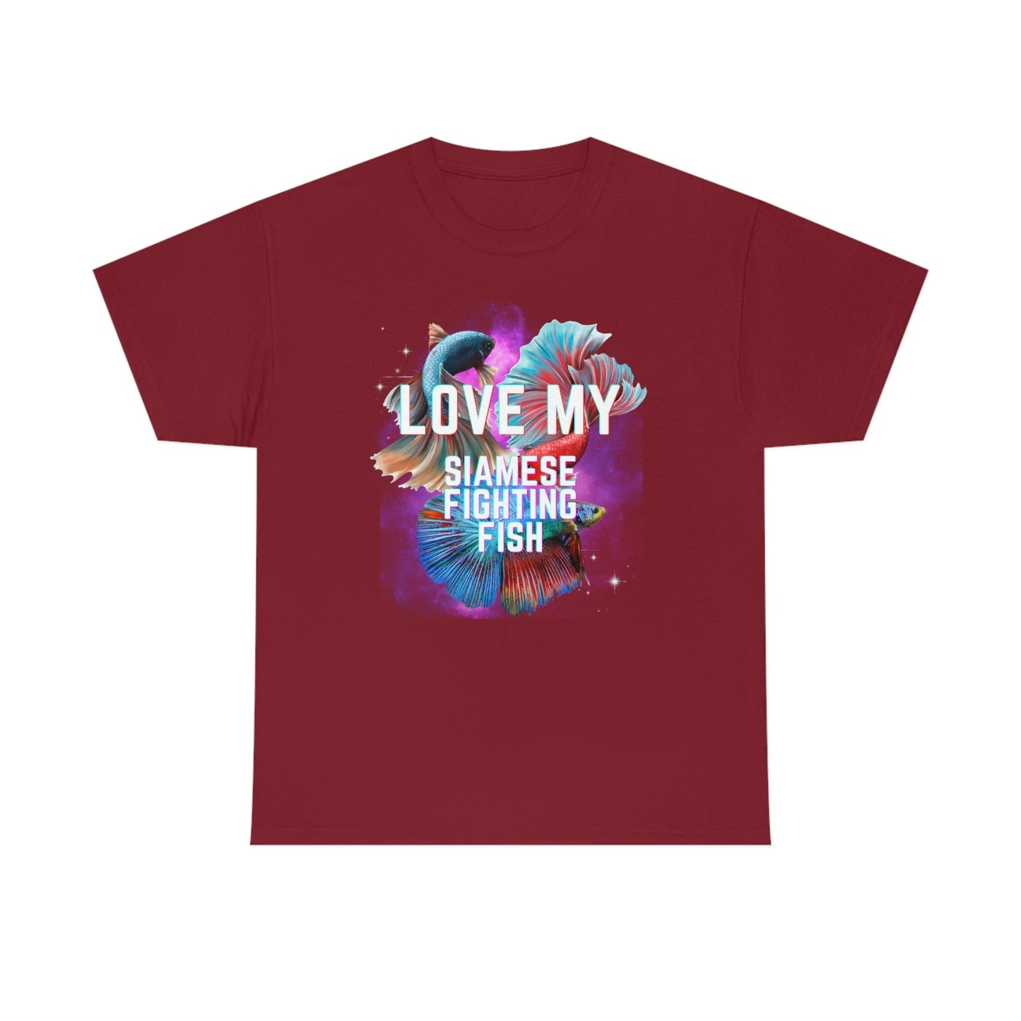 Love My Siamese Fighting Fish Heavy Cotton T-Shirt