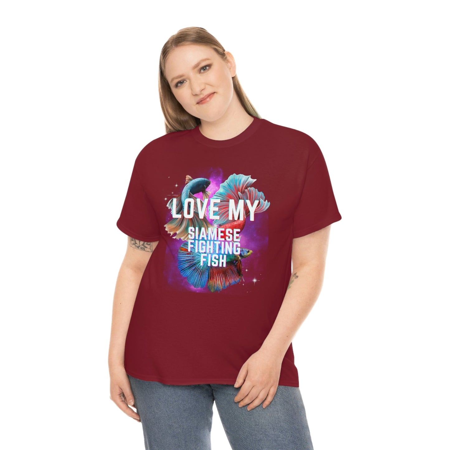 Love My Siamese Fighting Fish Heavy Cotton T-Shirt