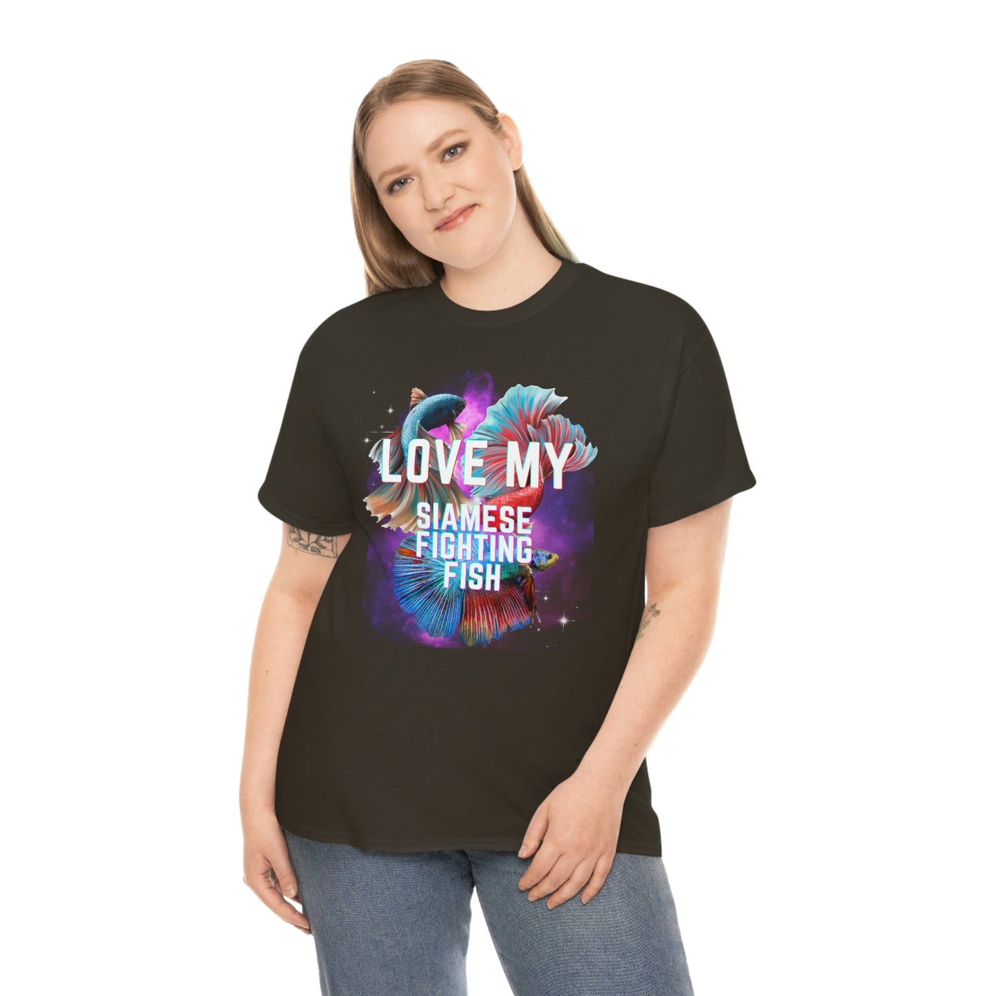 Love My Siamese Fighting Fish Heavy Cotton T-Shirt
