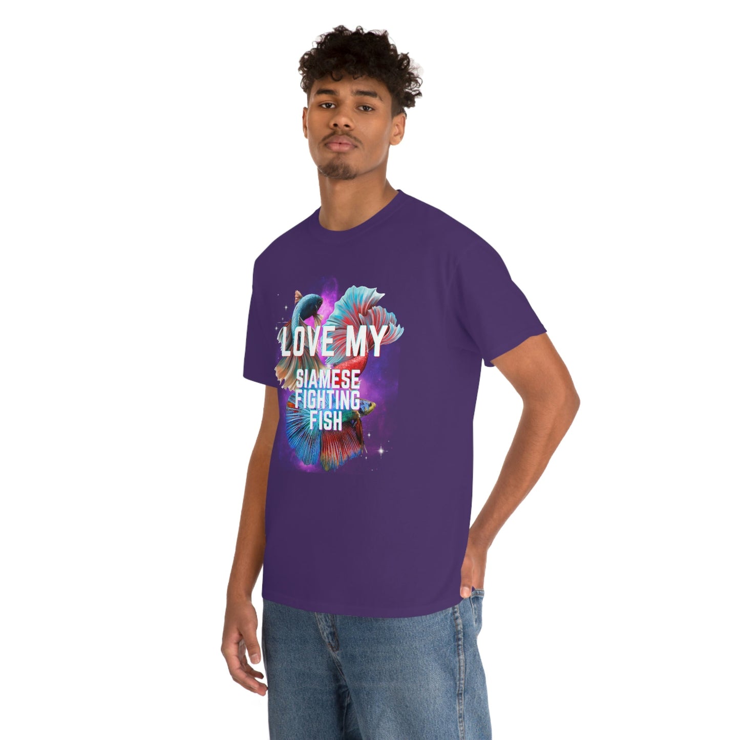 Love My Siamese Fighting Fish Heavy Cotton T-Shirt