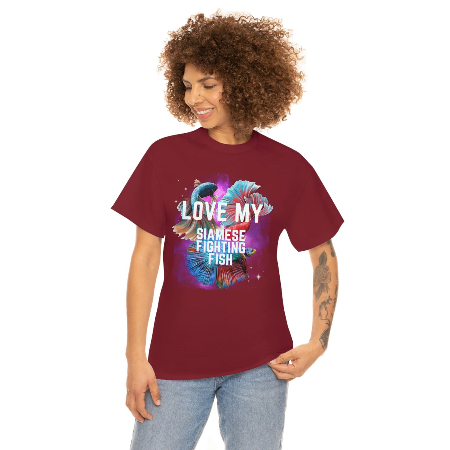 Love My Siamese Fighting Fish Heavy Cotton T-Shirt