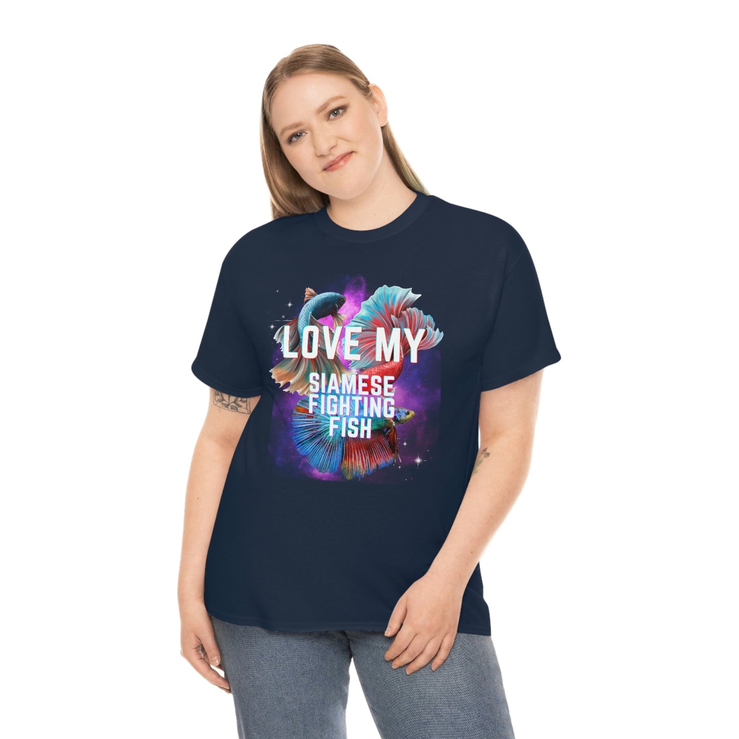 Love My Siamese Fighting Fish Heavy Cotton T-Shirt
